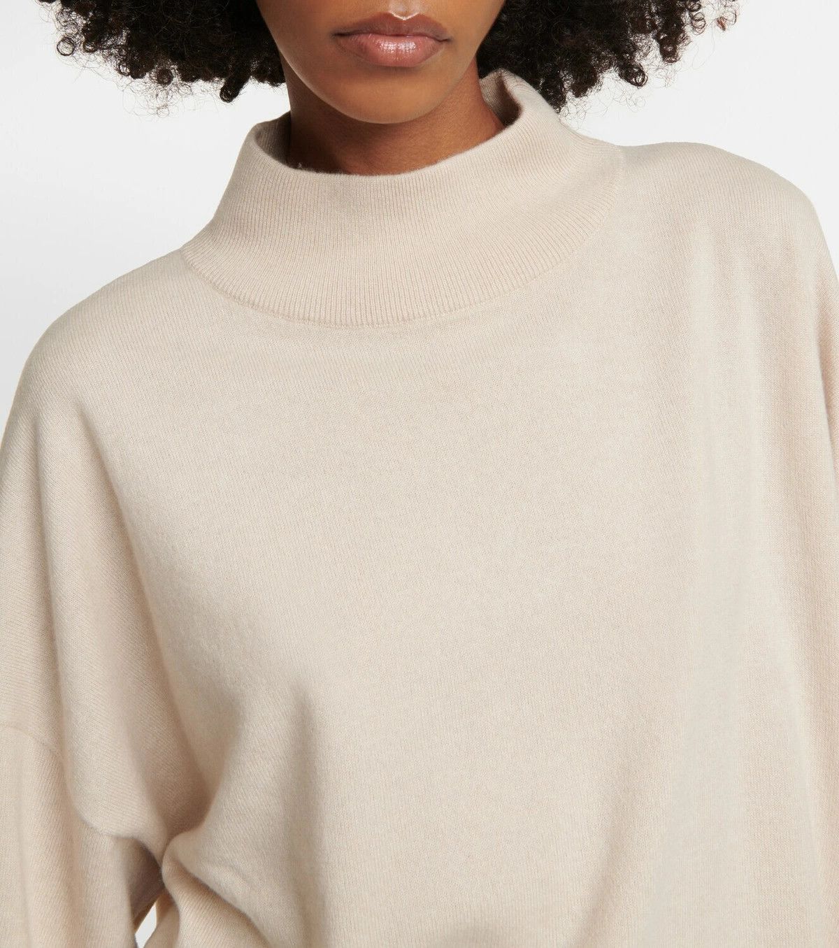 Brunello Cucinelli o1y0825 Turtleneck Cashmere Blend Sweater in Ivory Size L / US 10 / IT 46 - 2 Thumbnail