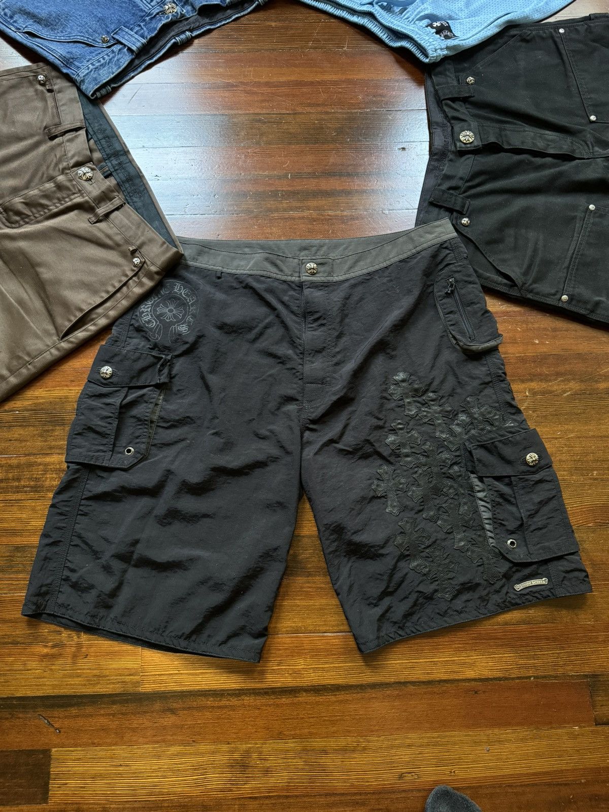 Chrome Hearts 🚭CHROME GRAIL🚭2008 JAPAN EXCLUSIVE LEATHER PATCH Shorts Size US 36 / EU 52 - 2 Thumbnail