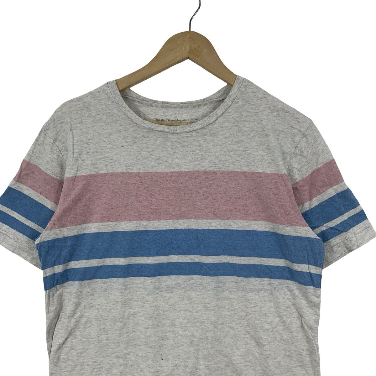 Japanese Brand QUADRO Colour Block Stripe Tee Shirt Top Japanese Fashion Size US S / EU 44-46 / 1 - 5 Thumbnail