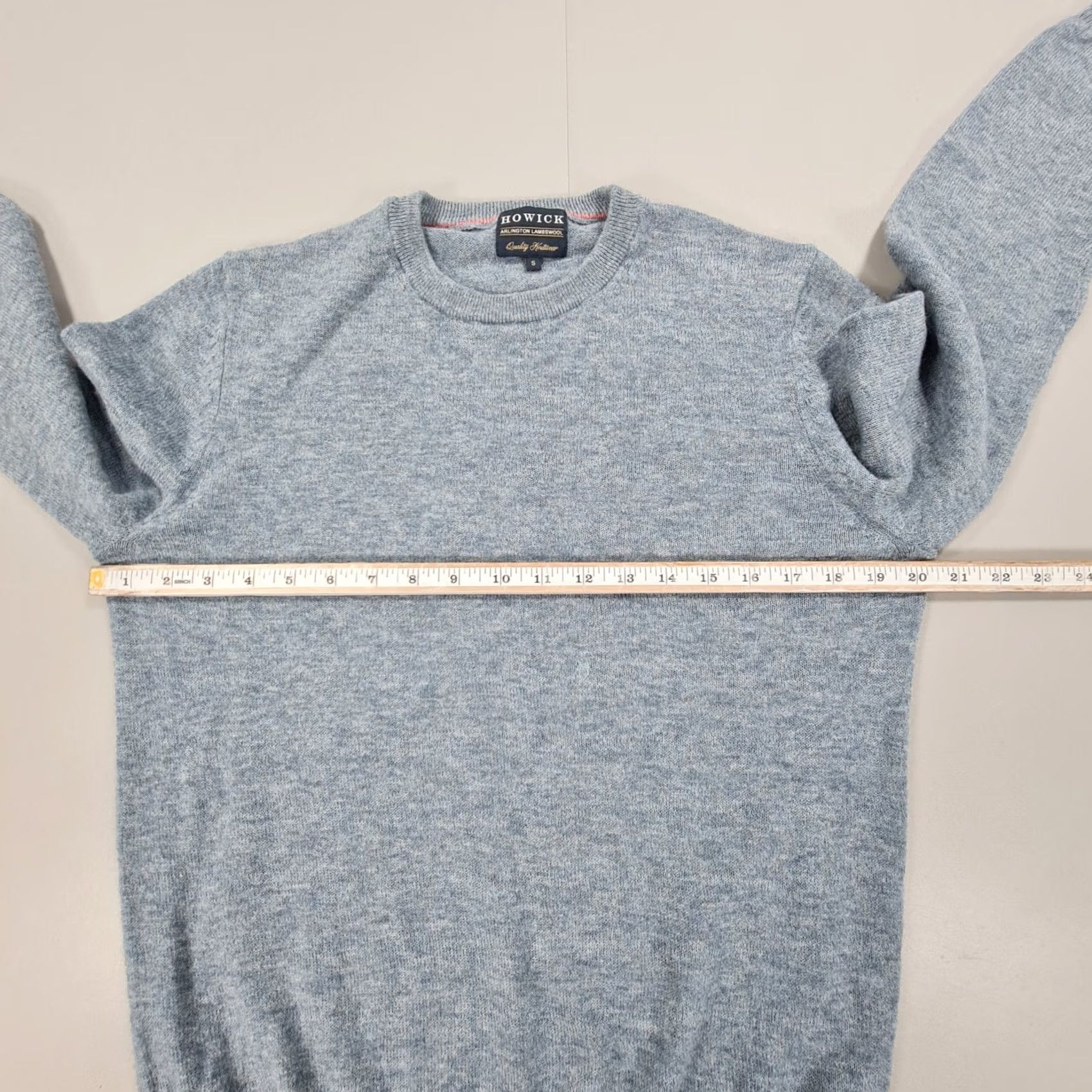 Vintage Howick Mens Jumper Blue Small Arlington Lambs Wool Soft Knit Sweater Pullover Size US S / EU 44-46 / 1 - 5 Thumbnail