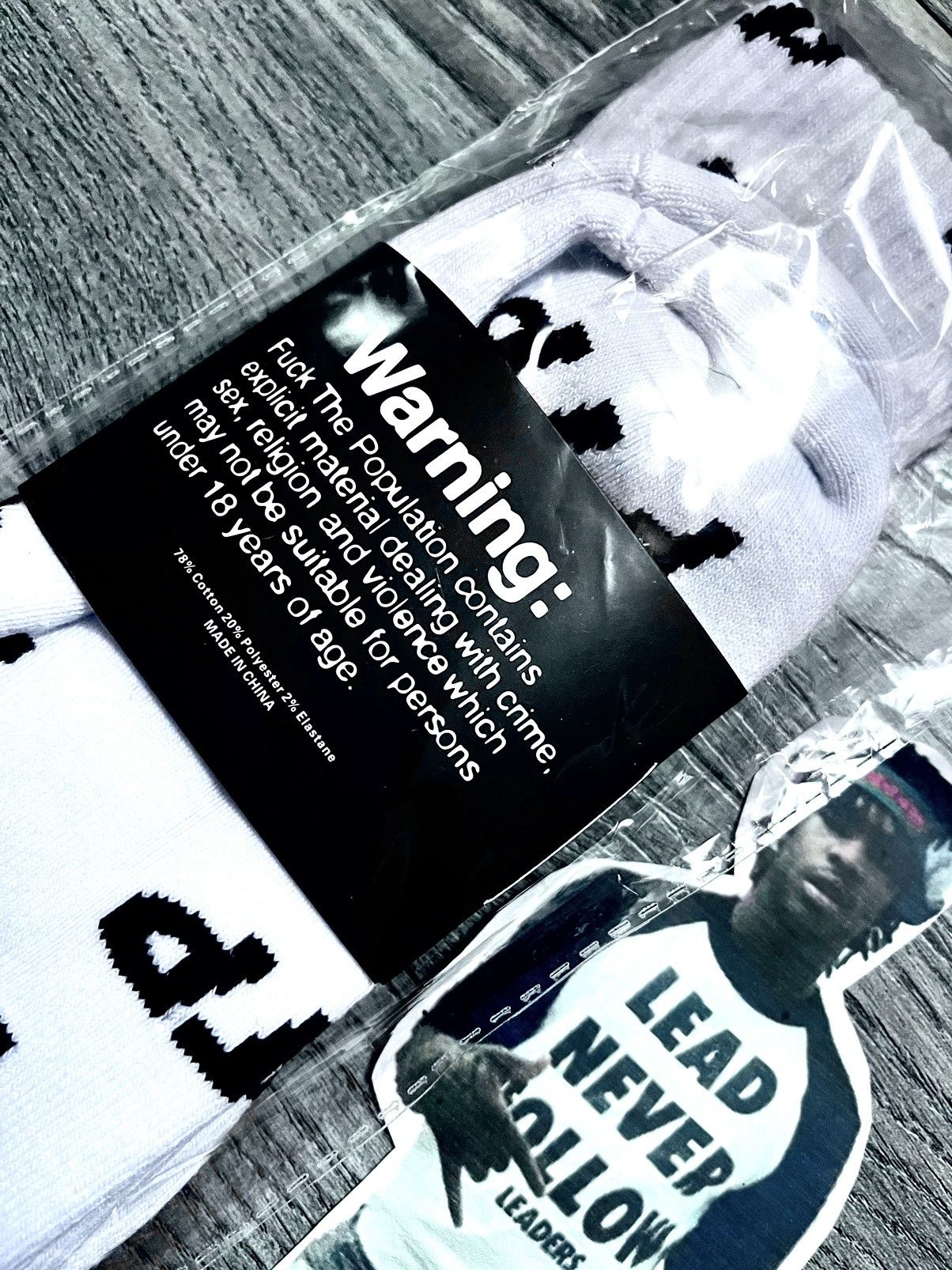 Fuck The Population × G59 Records FTP All Over Logo Socks (White) Size ONE SIZE - 3 Thumbnail