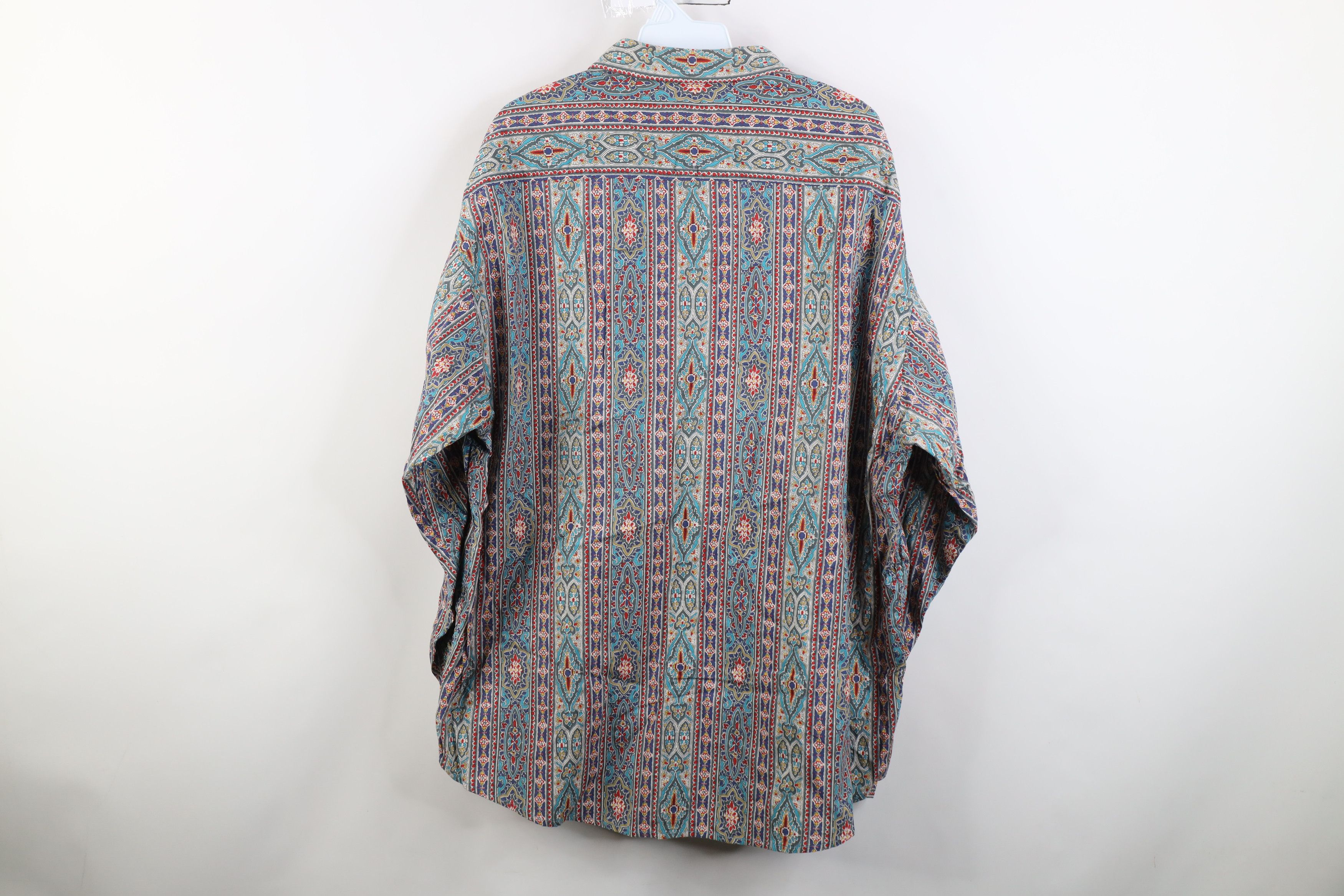 Vintage Vintage 90s Streetwear Tapestry Flower Collared Button Shirt Size US XL / EU 56 / 4 - 10 Thumbnail