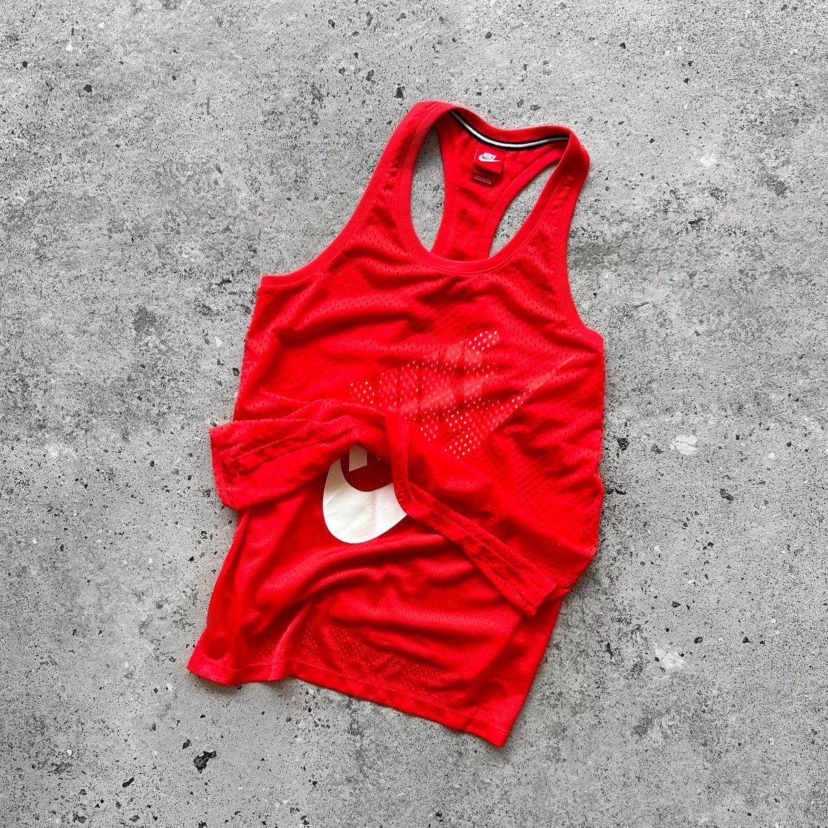 Nike Nike Womens Red Mesh Two Layer Active Sport Tank Top Size L / US 10 / IT 46 - 4 Thumbnail