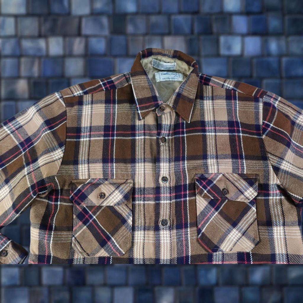 Lumberjack VINTAGE Lumber Jack Shacket Mens M Brown Plaid Quilted Flannel 90s Heavyweight Button-Up Size US M / EU 48-50 / 2 - 1 Thumbnail