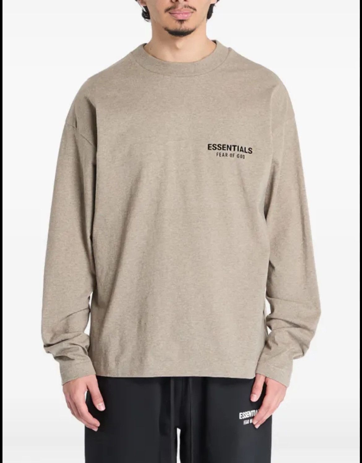 Essentials Fear Of God Essentials Beige Reflective Logo Long Sleeve Tee Size US S / EU 44-46 / 1 - 25 Thumbnail