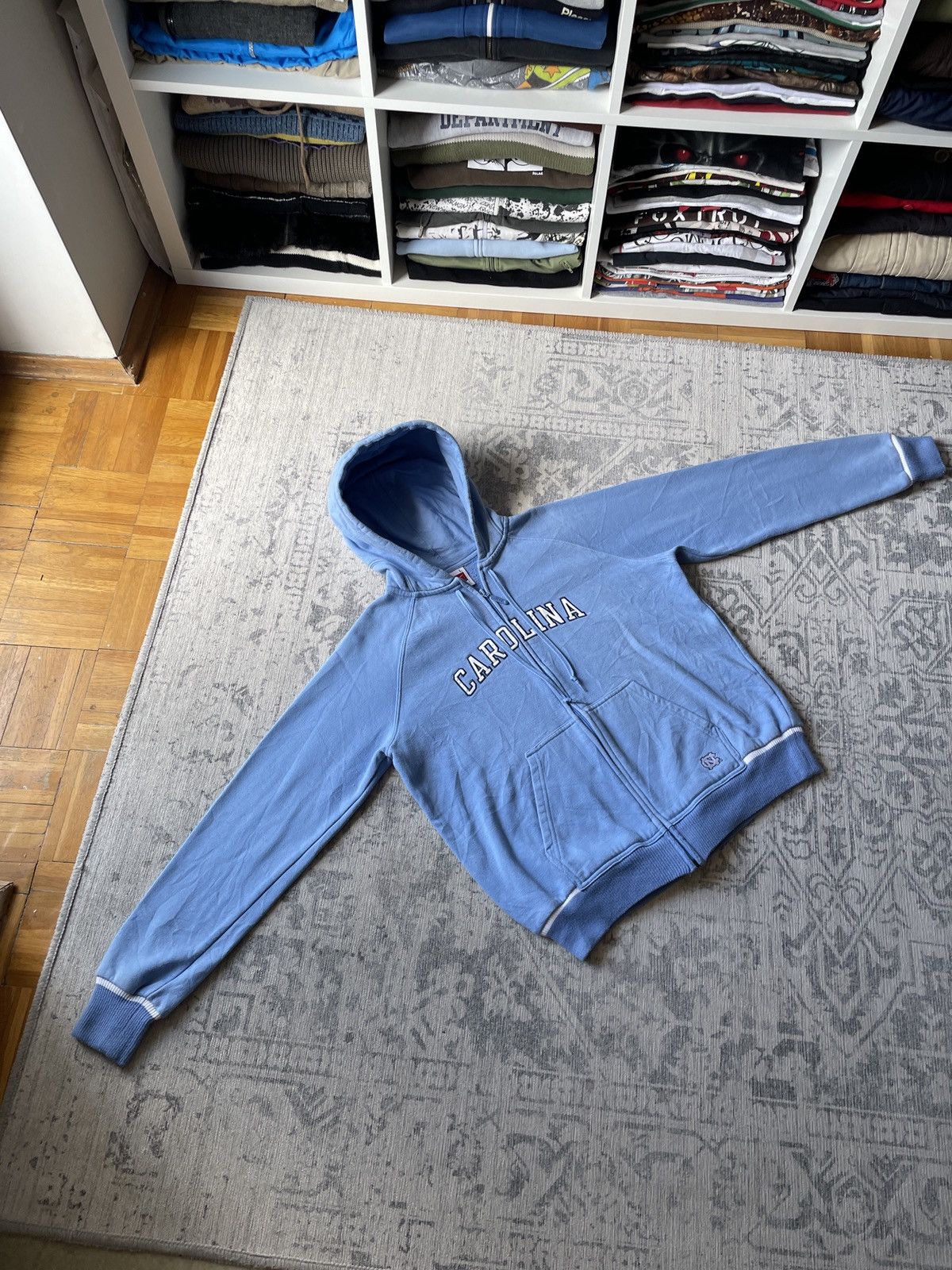Japanese Brand × Nike × Vintage Vintage Nike Zip Hoodie Carolina Boxy Cropped Japanese Drill Size US S / EU 44-46 / 1 - 9 Thumbnail