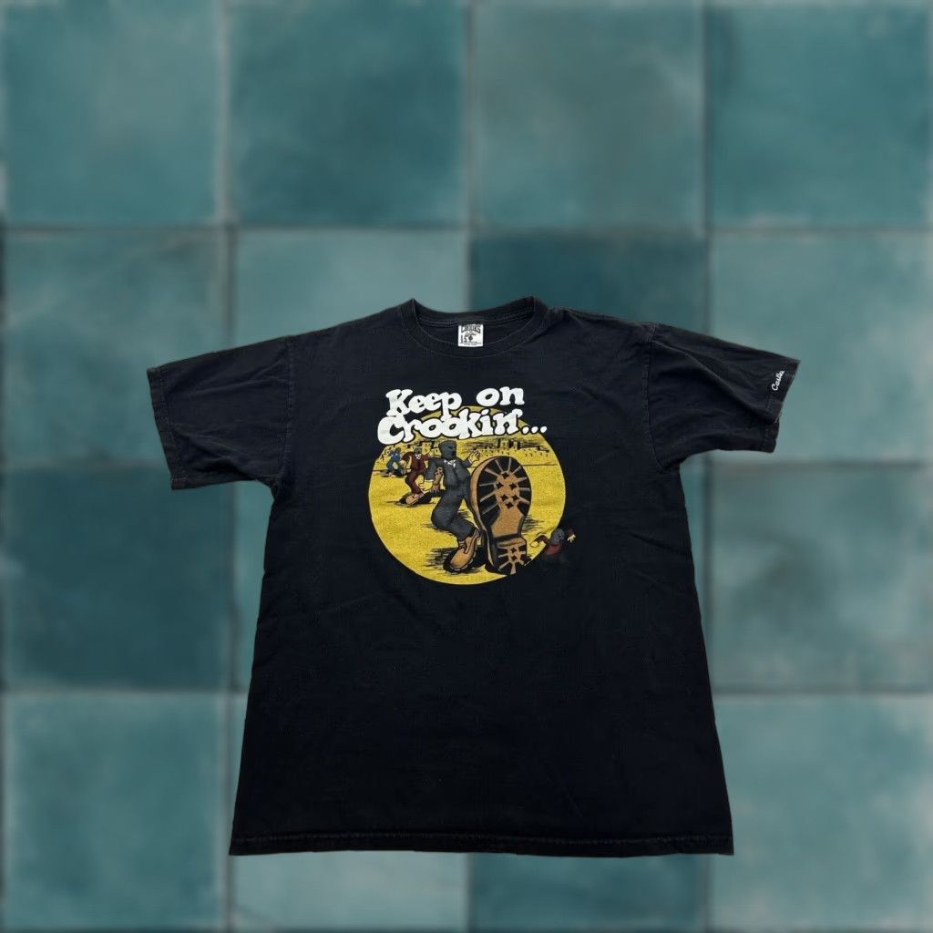 Crooks & Castles VINTAGE Crooks & Castles Shirt Mens M Black Crew Neck Short Sleeve Logo 90s Hip Hop T-Shirt Size US M / EU 48-50 / 2 - 1 Thumbnail