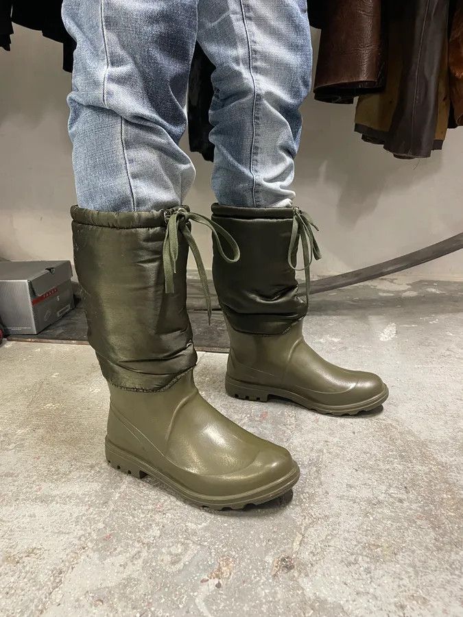 Dolce & Gabbana FW2008 Dolce & Gabbana Olive Puffer Wallies Boots Size US 8 / EU 41 - 2 Thumbnail