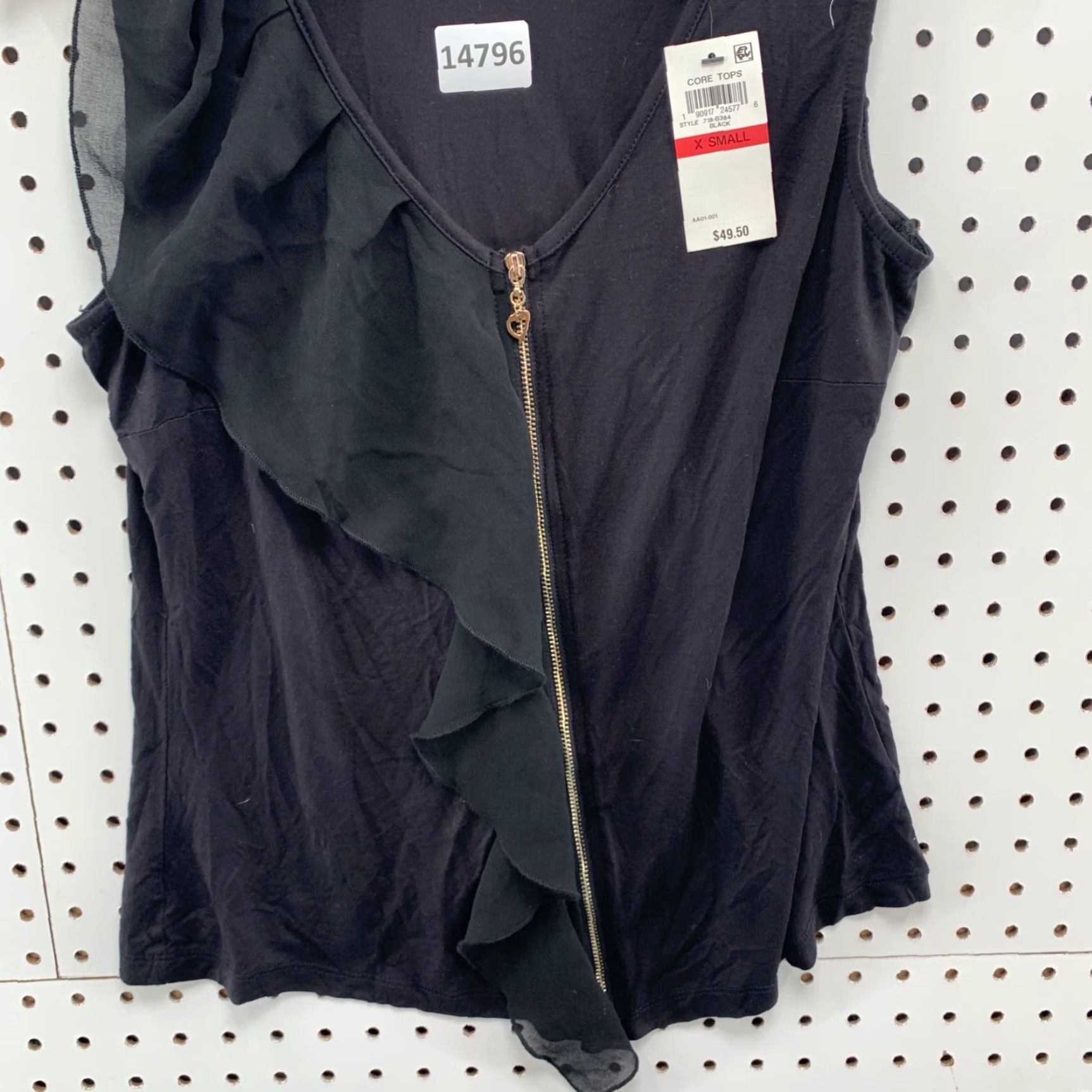 Vintage NEW Thalia Sodi Blouse Womens Sleeveless Front Zipper XS Black Fashion Core Size XS / US 0-2 / IT 36-38 - 5 Thumbnail