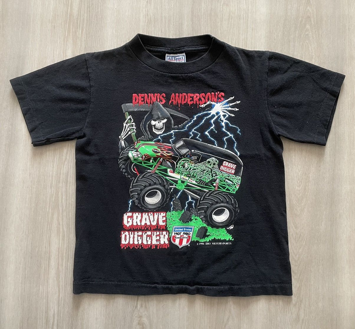 Hypebeast × Vintage VTG Lightning Reaper Grave Digger Dennis Shirt Youth Small Size US XXS / EU 40 - 1 Thumbnail