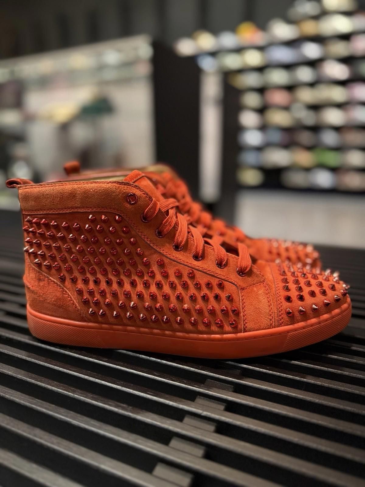 Christian Louboutin Christian Louboutin Red High Top Spike Sneakers 45EU/12US Size US 12 / EU 45 - 7 Thumbnail