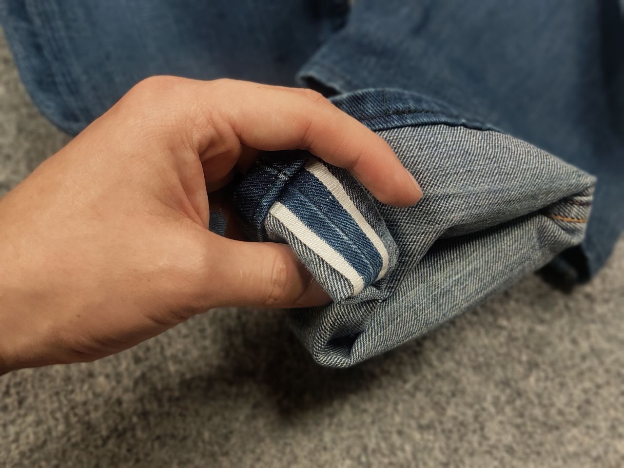 Gustin Gustin Selvedge Raw Blue Faded denim Slim Fit Jeans Size US 32 / EU 48 - 21 Thumbnail