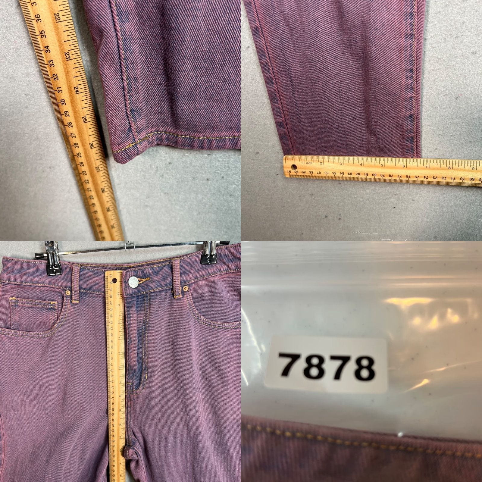 Pacsun PacSun Womens Denim Jeans High-Waisted Purple 29 Inseam 27 Cotton Straight Leg Adult Womens Size 29 Purple Vintage/90s Theme Mens Womens Girls? Size 29" - 8 Thumbnail