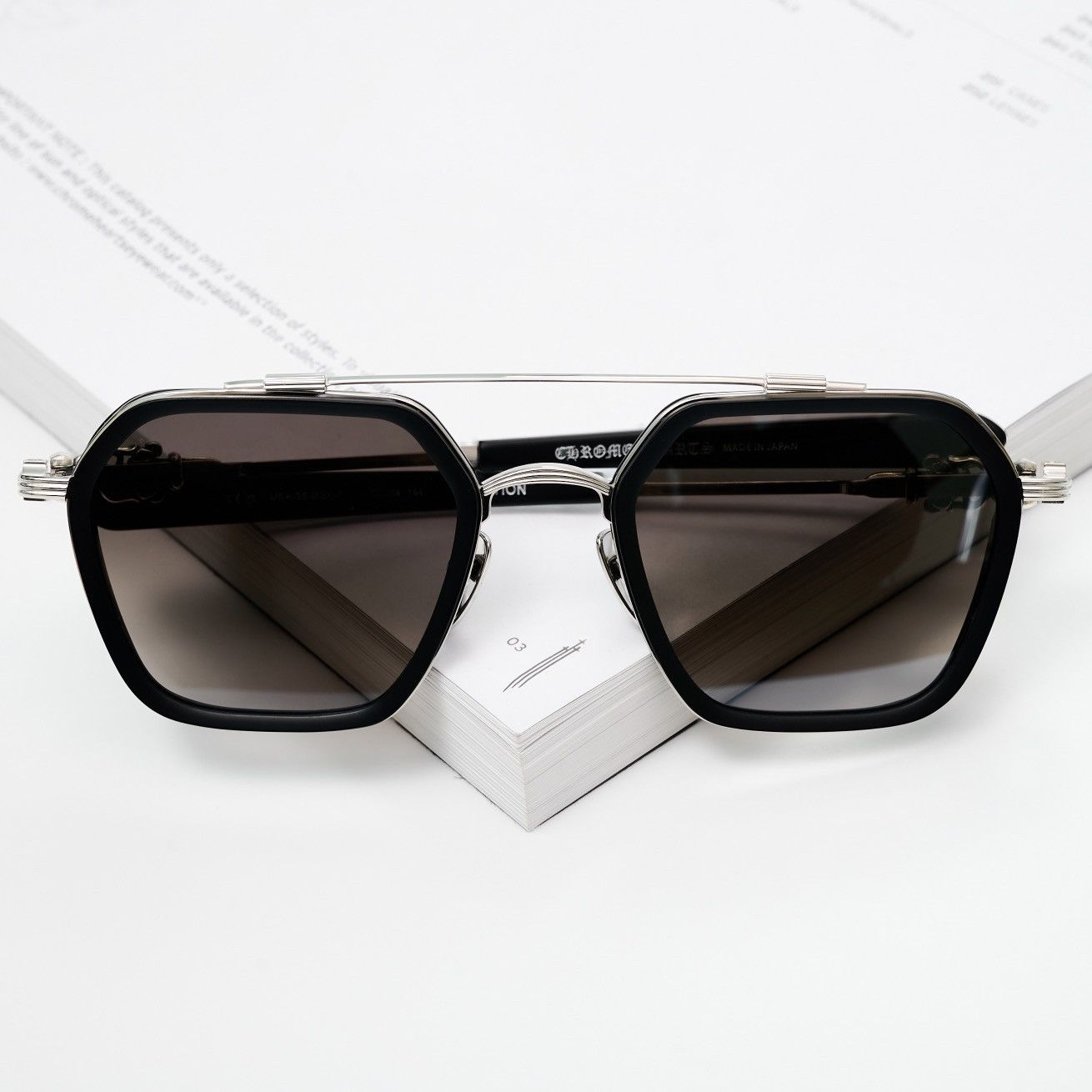 Chrome Hearts CHROME HEARTS HOTATION MATTE BLACK/ SHINY SILVER - MATTE BLACK - PLASTIC SUNGLASSES Size ONE SIZE - 6 Thumbnail