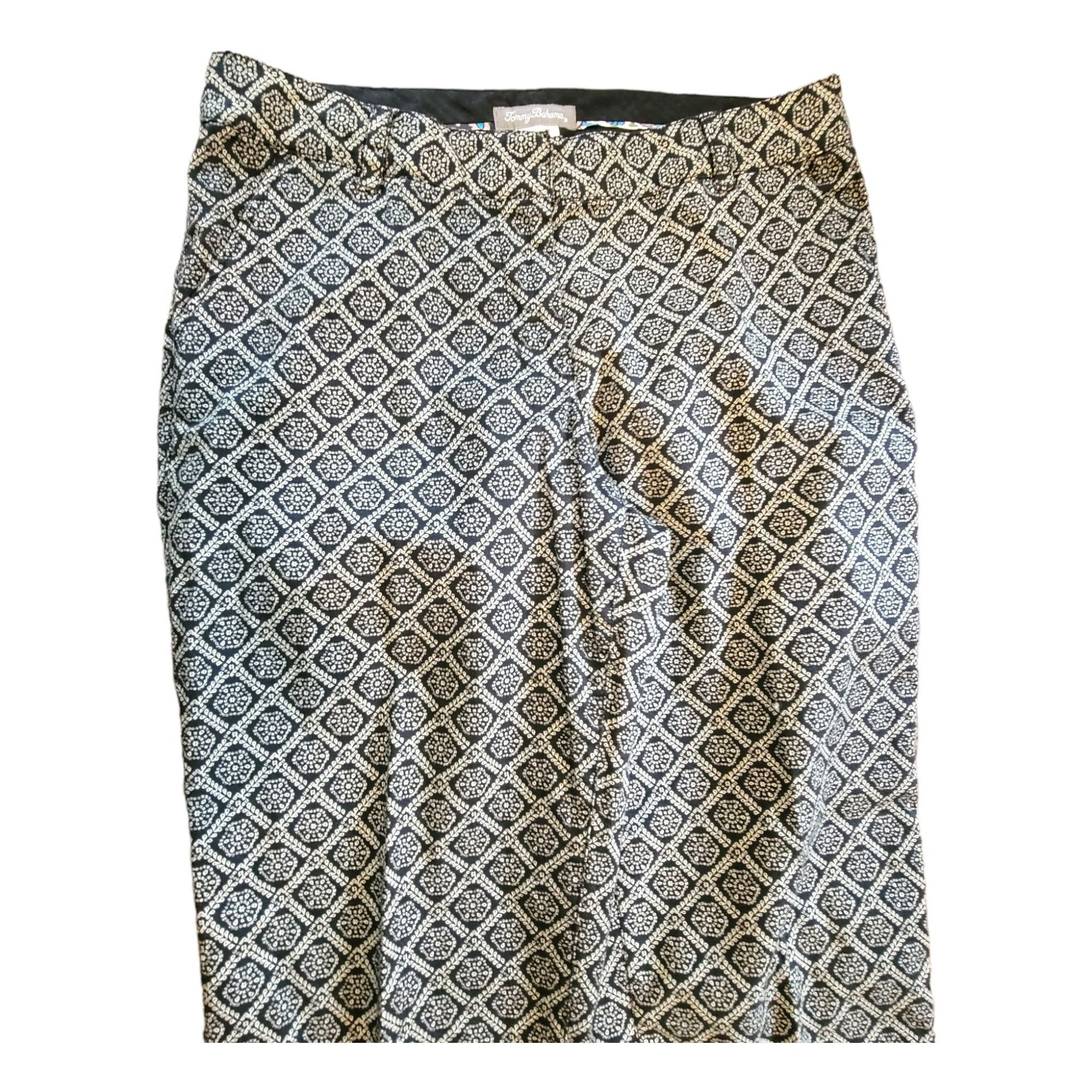 Tommy Bahama Tommy Bahamas Pants Black Tan Geometric Pattern Flat Front W Size 28" / US 6 / IT 42 - 6 Thumbnail