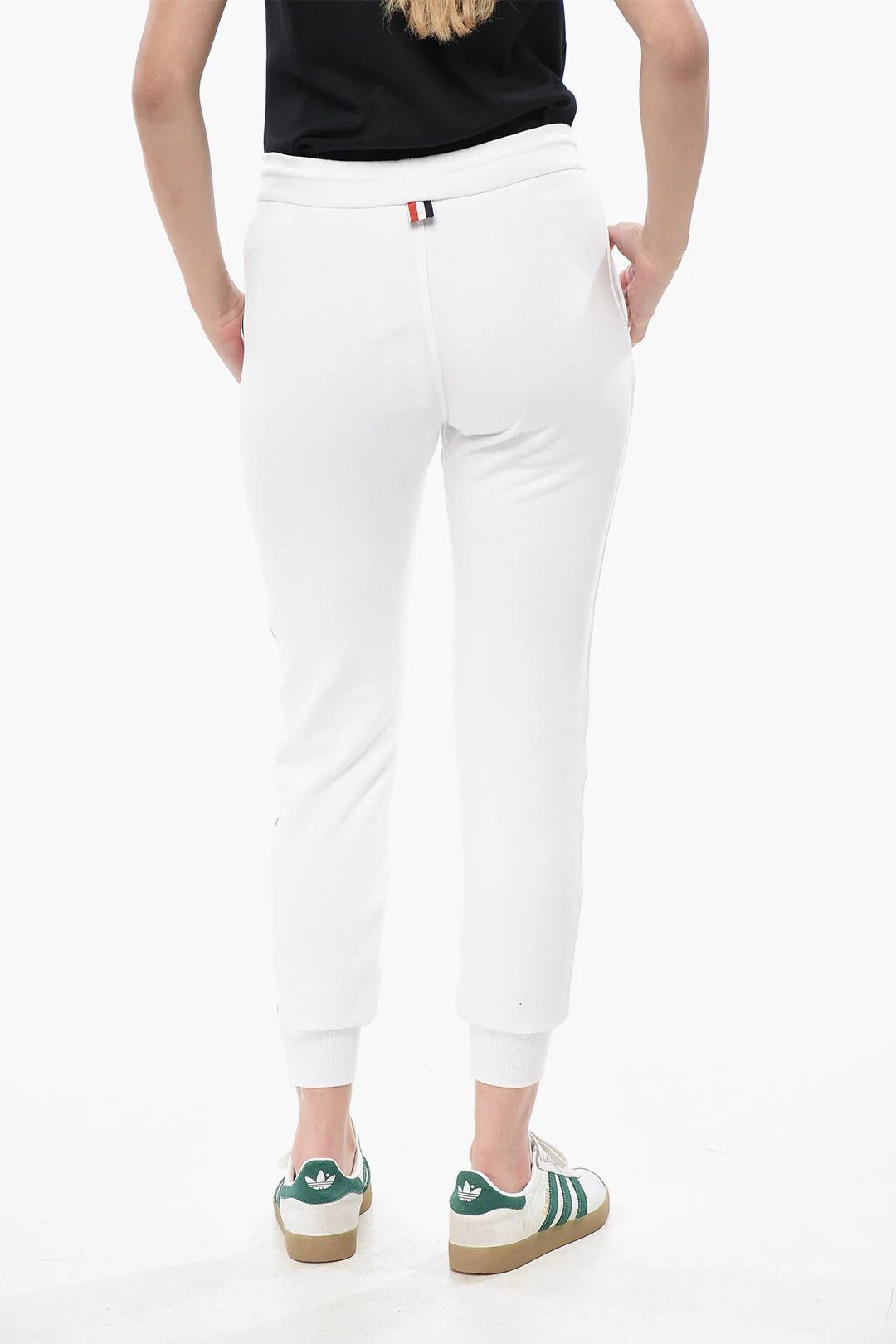 Thom Browne og1mm0426 Brushed Cotton Joggers in White Size 27" / US 4 / IT 40 - 2 Thumbnail
