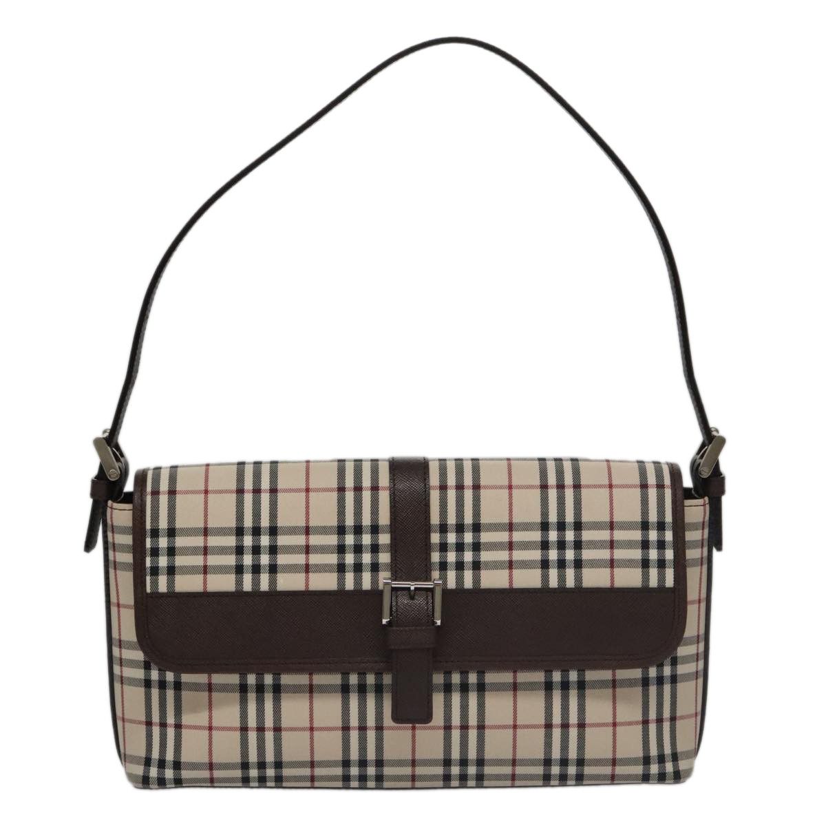 Burberry Nova Check Beige Canvas Shoulder Bag (Pre-Owned) Size ONE SIZE - 1 Thumbnail