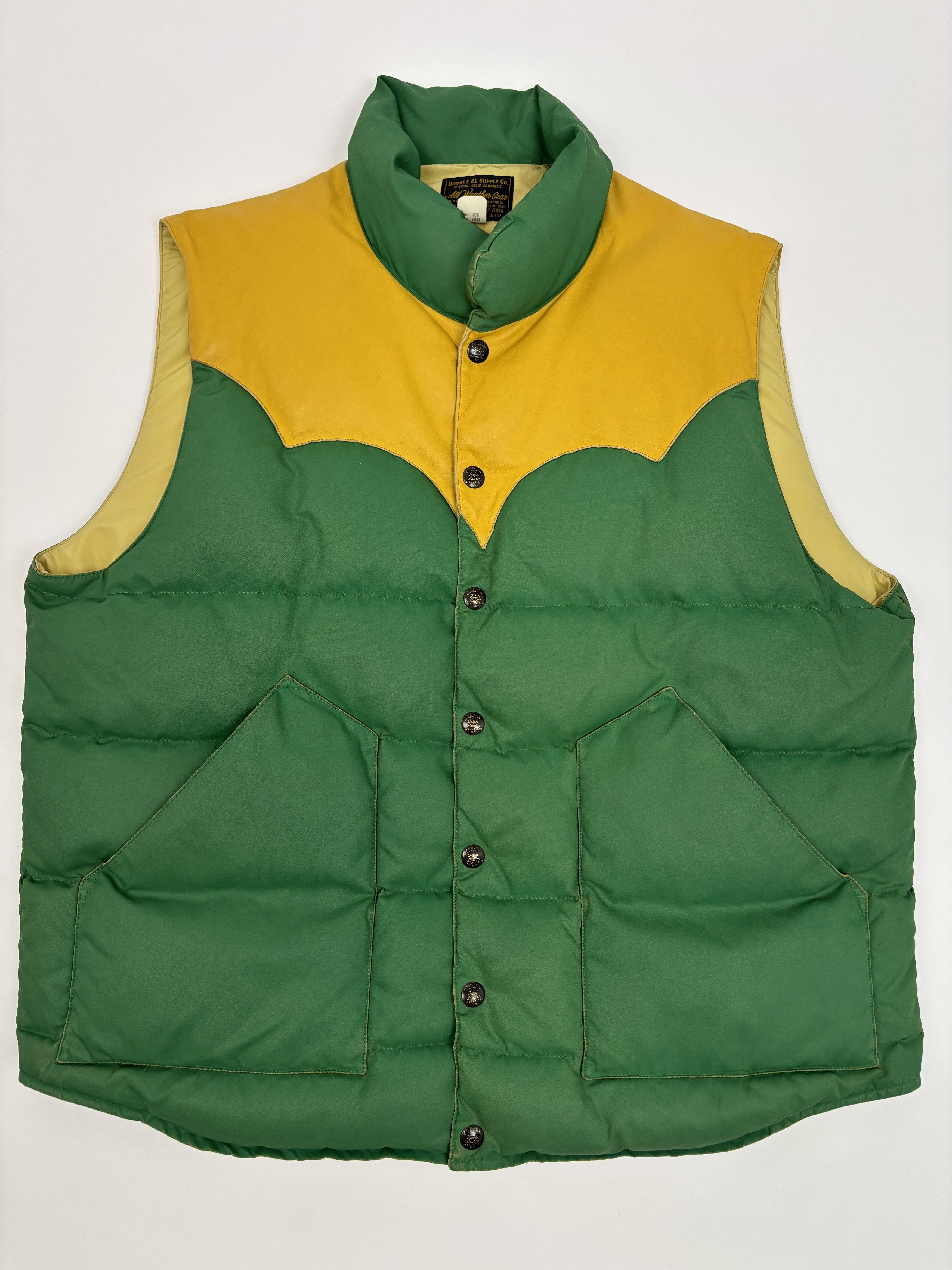 RRL Ralph Lauren RRL Leather Yoke Quilted Vest Size US XL / EU 56 / 4 - 1 Thumbnail