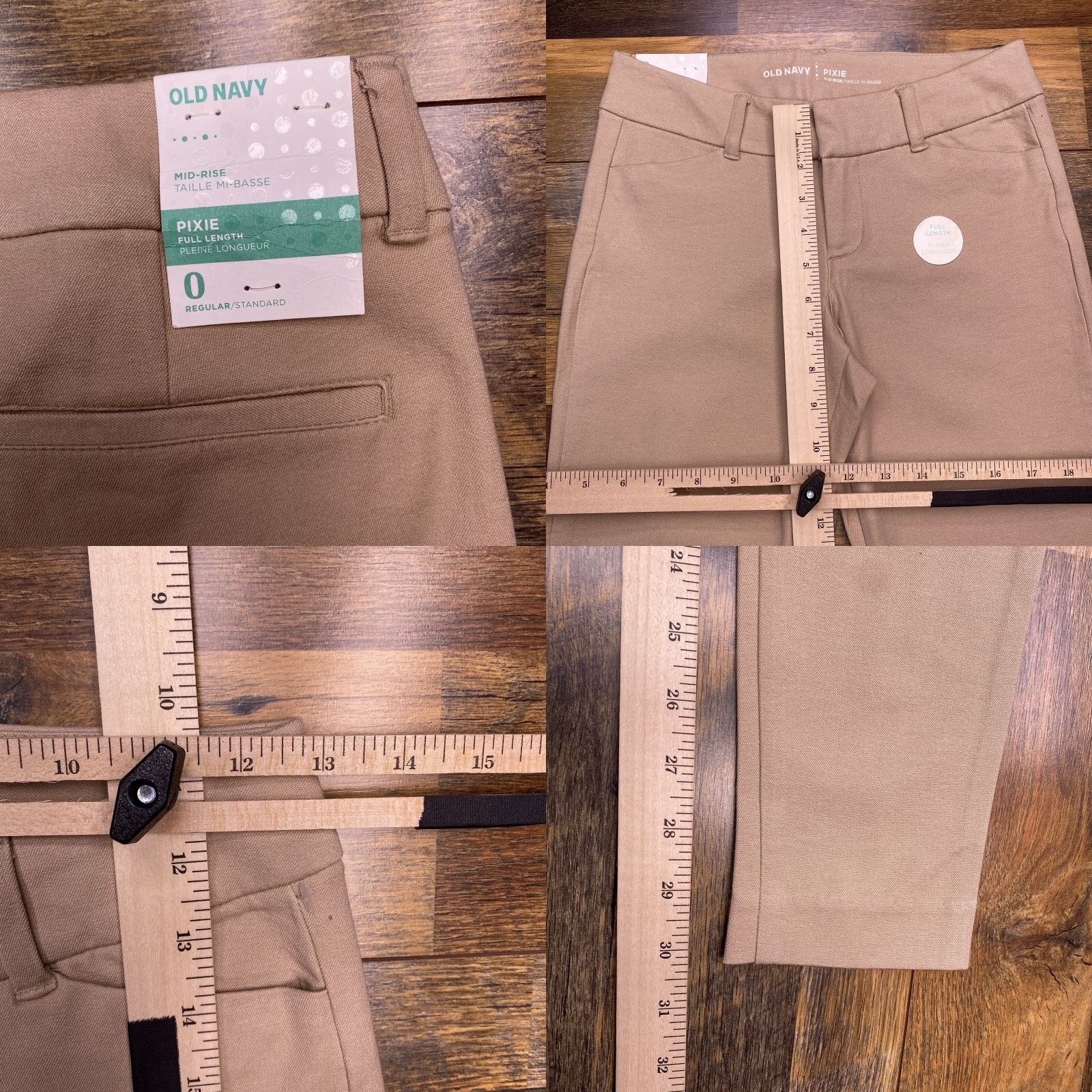 Old Navy Old Navy Pixie Pants 0 Khaki Brown Mid Rise Pull On Stretch New Size 25" / US 0 / IT 36 - 8 Thumbnail