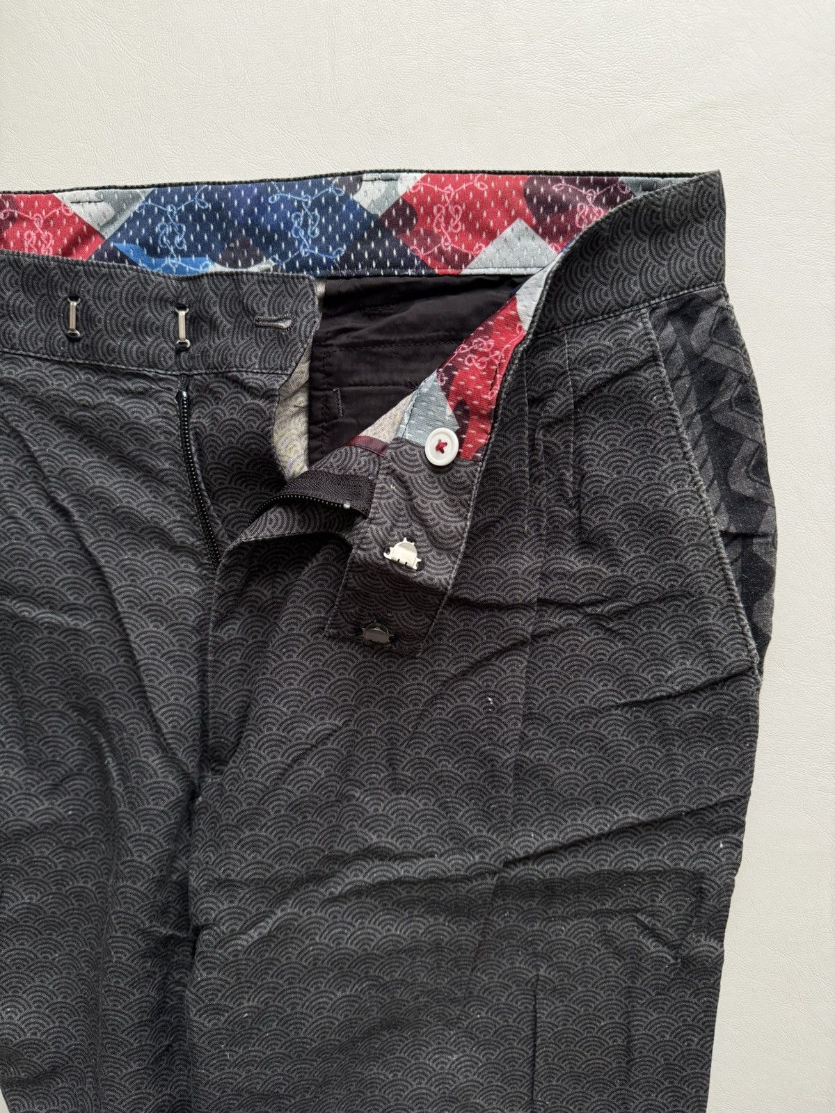 Swagger 2010’s SWG Black Platinum Lightweight Seigaiha Suit Pants Size US 32 / EU 48 - 3 Thumbnail