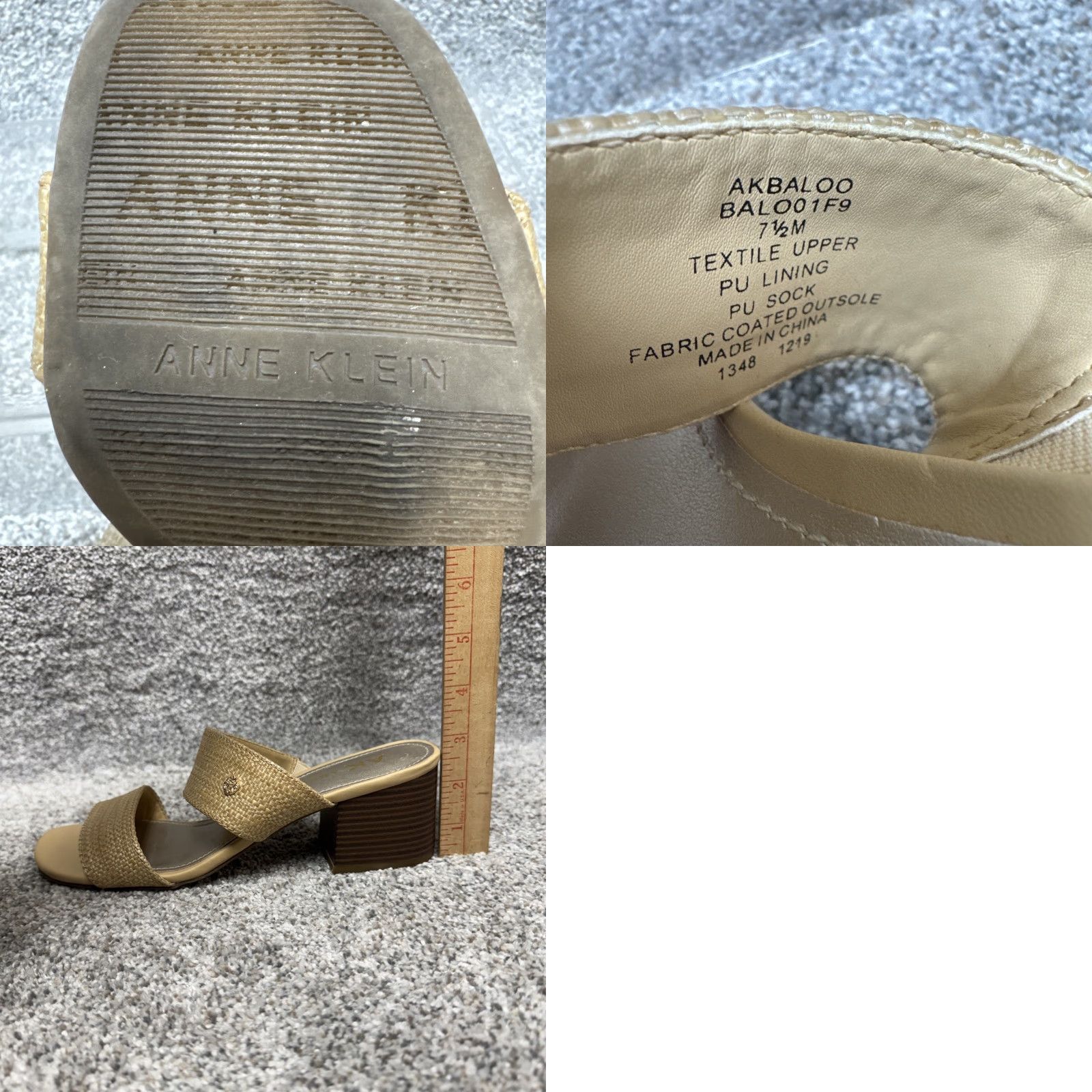 Anne Klein Anne Klein Sandals Women 7.5M Slip-On Open Toe Block Heel Retro Brown Textured Comfort Classic Office Size US 8 / IT 38 - 8 Thumbnail