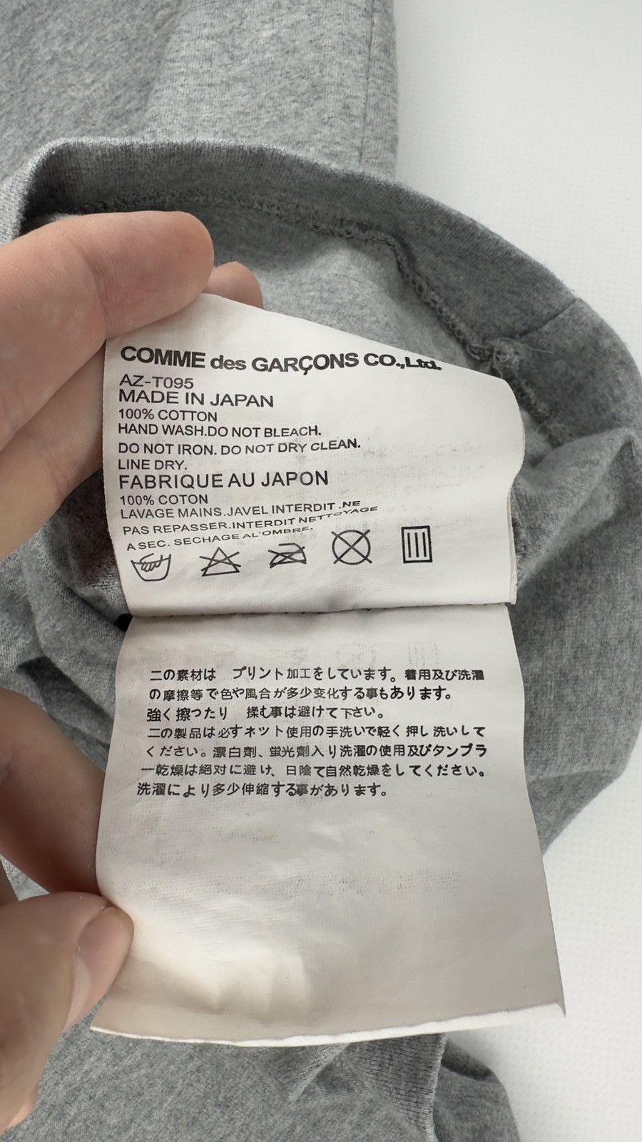 Comme des Garcons COMME des GARÇONS PLAY T-Shirt Black Heart Logo – Grey XL Size US XL / EU 56 / 4 - 6 Thumbnail