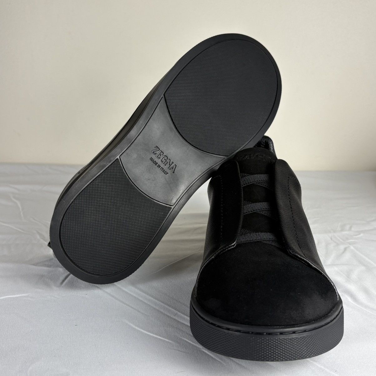 Other Zegna Men’s Triple Black Suede & Leather Low-Top Sneaker Size US 10.5 / EU 43-44 - 6 Thumbnail