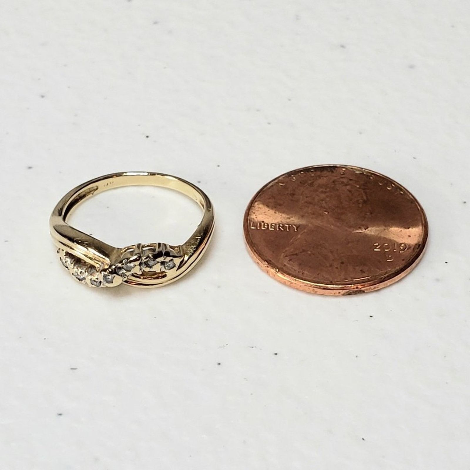 Vintage 14K Yellow Gold Infinity Symbol Diamond Accent Pinky Ring Size ONE SIZE - 4 Thumbnail