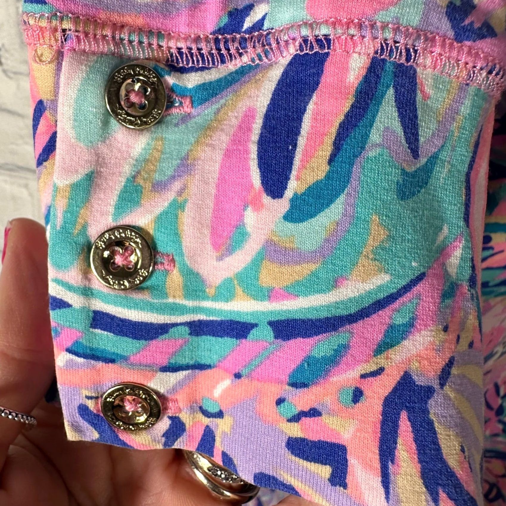 Lilly Pulitzer Lilly Pulitzer Sophie Dress Multi Paisley Boat Neck 3/4 Sleeve Gold Button 17412 Size S / US 4 / IT 40 - 3 Thumbnail