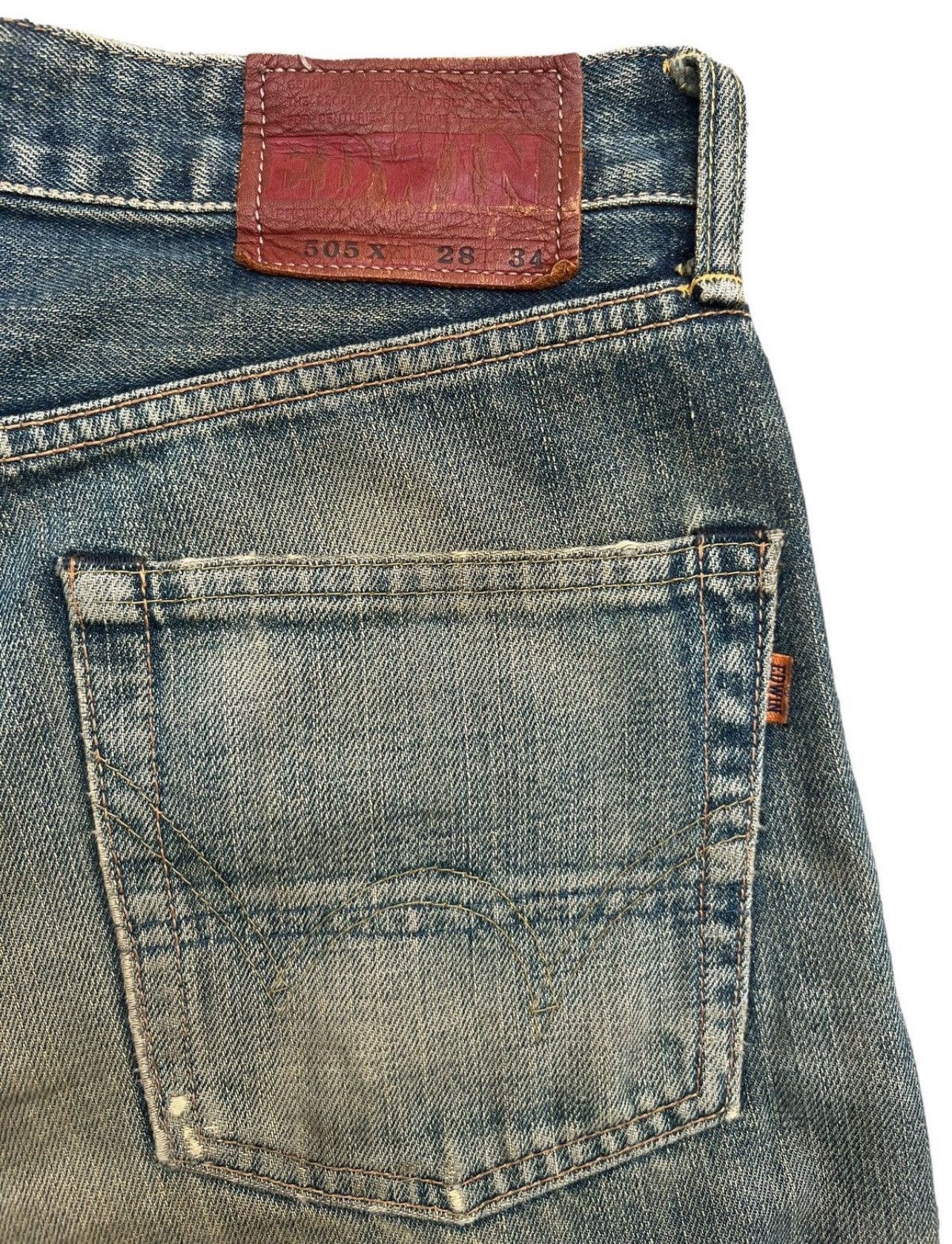 Edwin Edwin 505x Selvedge Distressed Mudwash Wide Jeans 31x30 Size US 31 - 10 Thumbnail