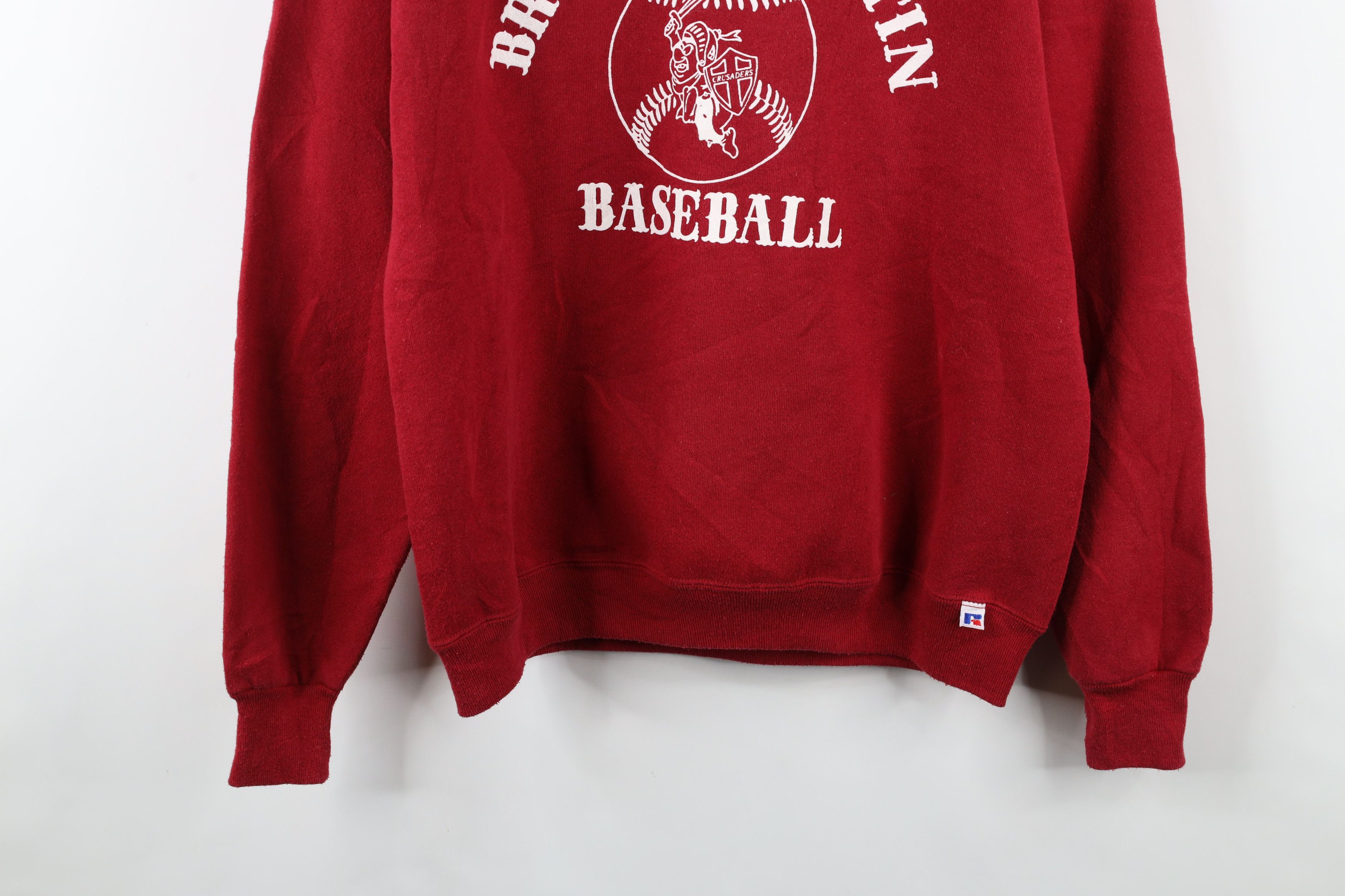 Russell Athletic × Vintage Vintage 90s Russell Athletic Crewneck Sweatshirt Red USA Size US L / EU 52-54 / 3 - 3 Thumbnail