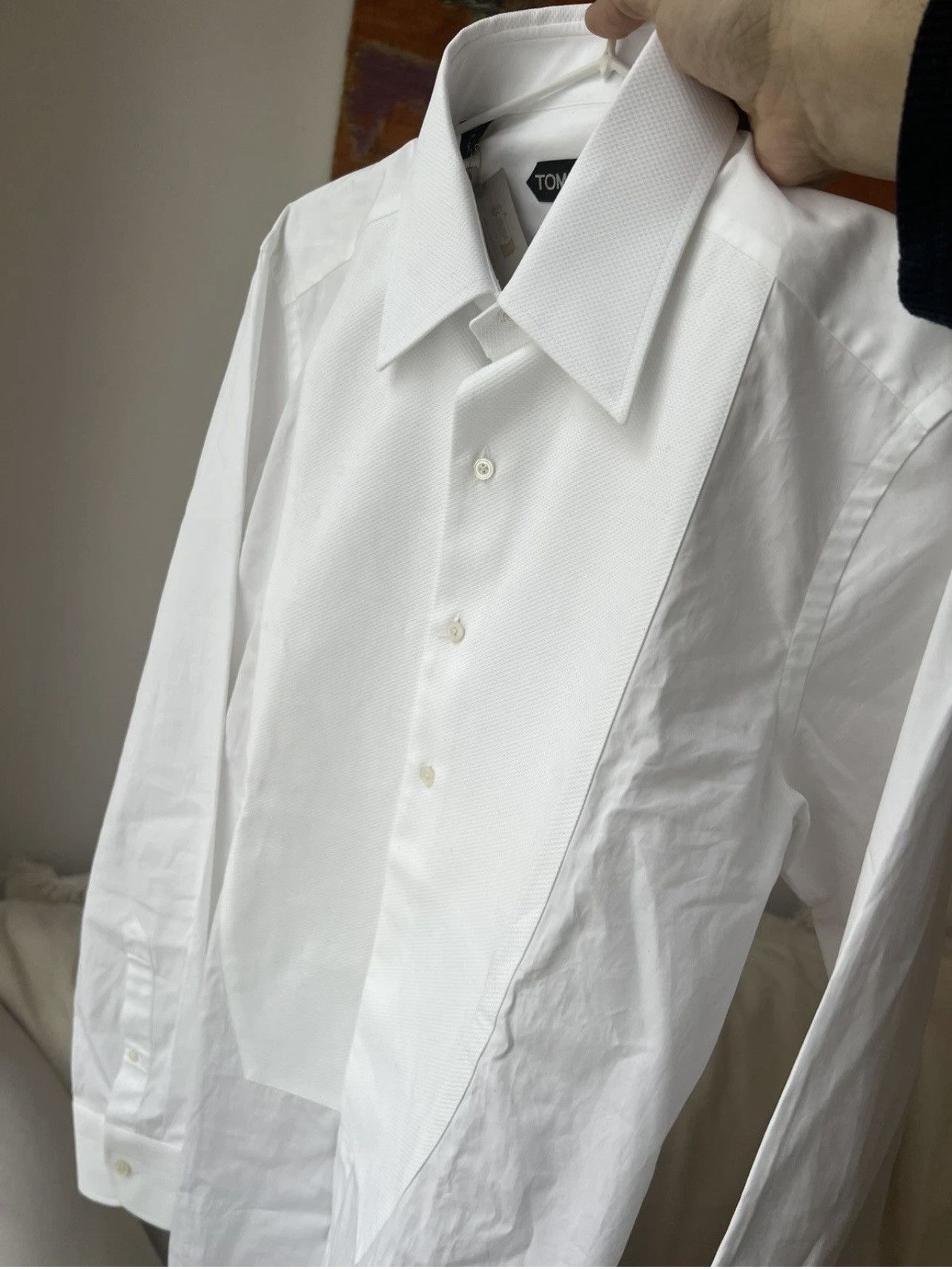 Tom Ford TOM FORD White Dress tuxedo Shirt Size 15 39 Long Sleeves Size US M / EU 48-50 / 2 - 2 Thumbnail