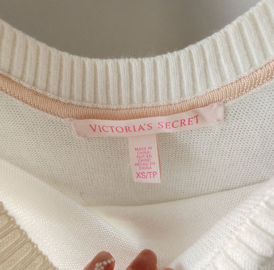 Victoria's Secret NWOT Victoria's Secret White Gem SS Uneck Sweater Dress XS Size XS / US 0-2 / IT 36-38 - 3 Thumbnail