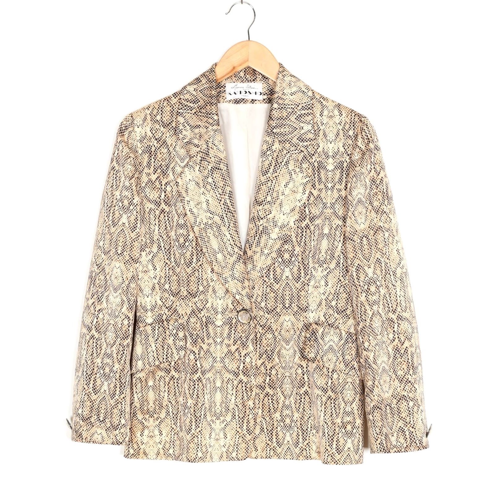 Vintage MARINA SITBON KAMOSHO MAGDA Blazer Women Snake Print Blazer Jacket Multicoloured 42 FRANCE Vintage Womens genau Size M / US 6-8 / IT 42-44 - 2 Thumbnail