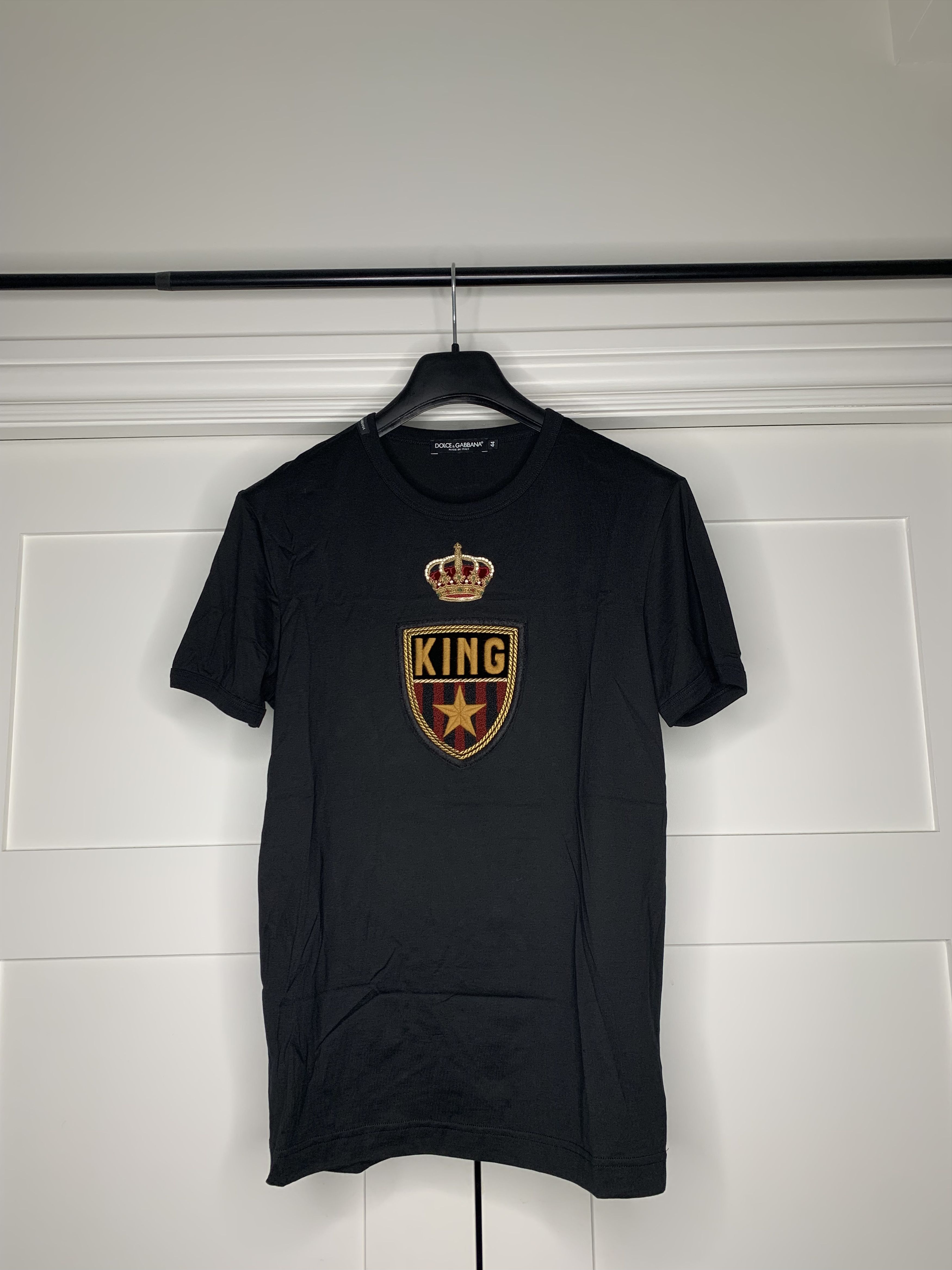 Dolce & Gabbana Dolce&Gabbana Black Calfskin King Crown Patch T-Shirt Size US S / EU 44-46 / 1 - 3 Thumbnail