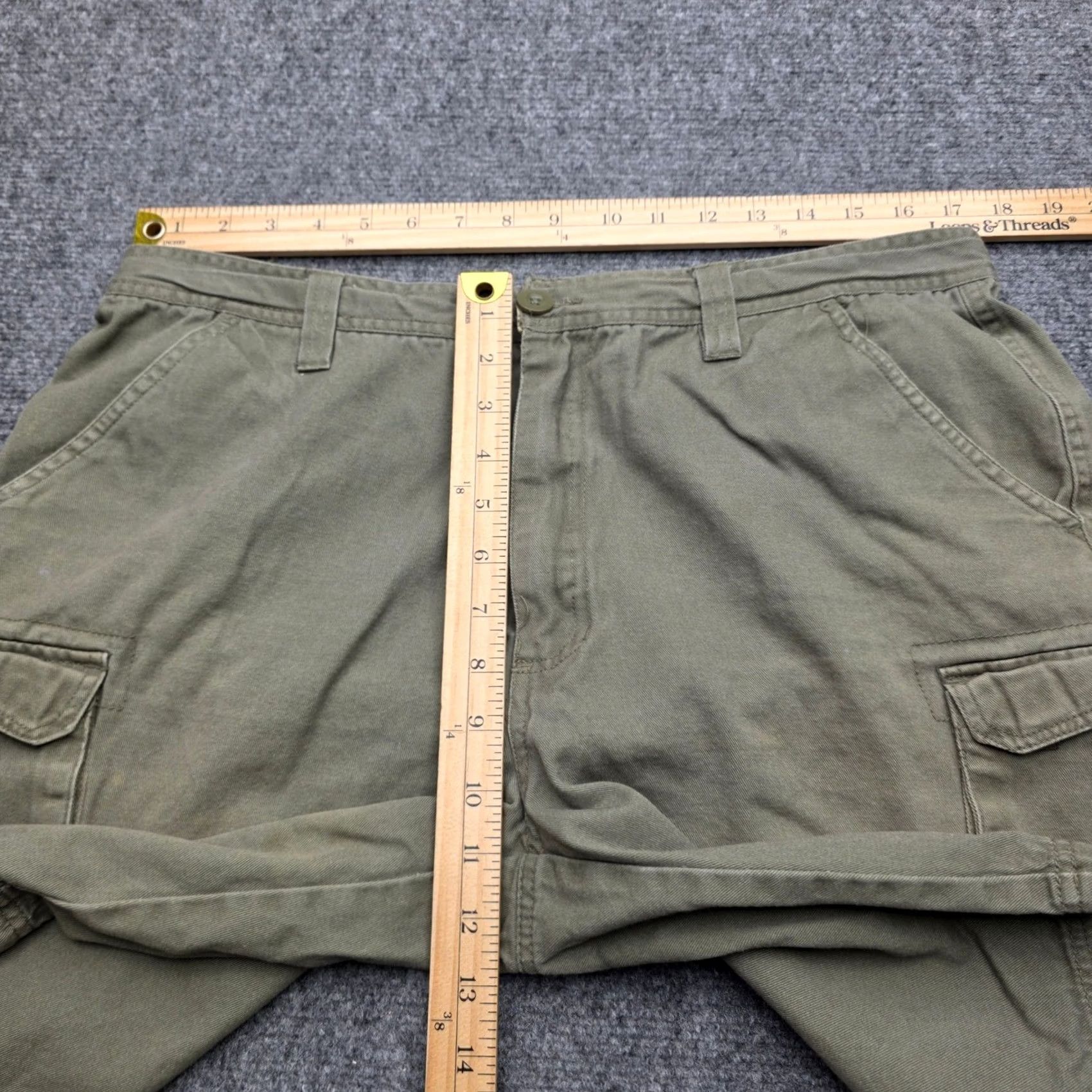 Vintage Rugged Wear Mens Cargo Shorts Size 36 Green Cotton Utility Work Size US 36 / EU 52 - 4 Thumbnail
