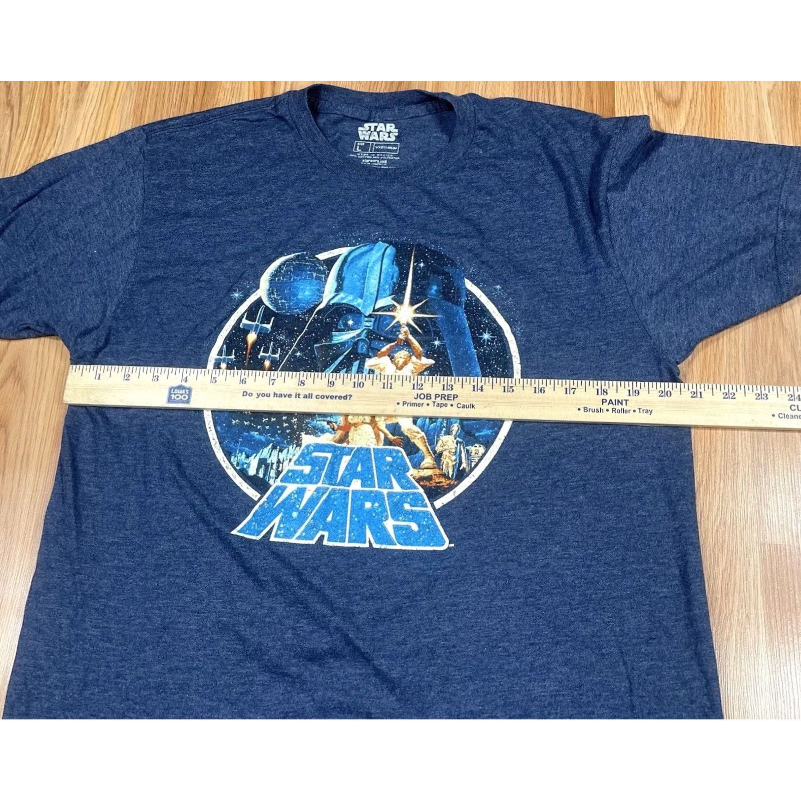 Star Wars Star Wars Graphics T-Shirt Mens L Blue Crewneck Short Sleeve Cotton Polyester Knit Logo Print Regular Size US L / EU 52-54 / 3 - 5 Thumbnail