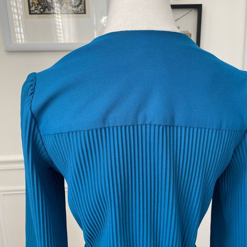 Vintage Vintage 70s Jo-A-Lynn Teal Mini Accordion Pleat Dress S Size S / US 4 / IT 40 - 6 Thumbnail