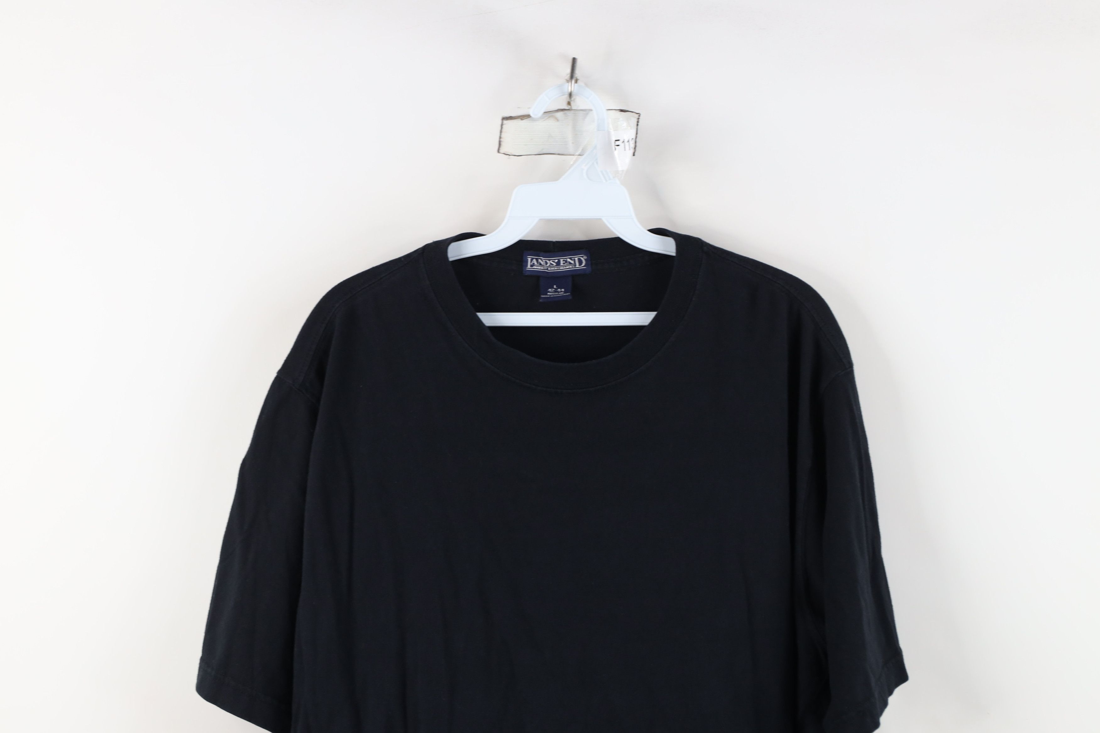 Lands' End Vintage 90s Y2K Lands End Heavyweight Cotton T-Shirt Black Size US L / EU 52-54 / 3 - 2 Thumbnail