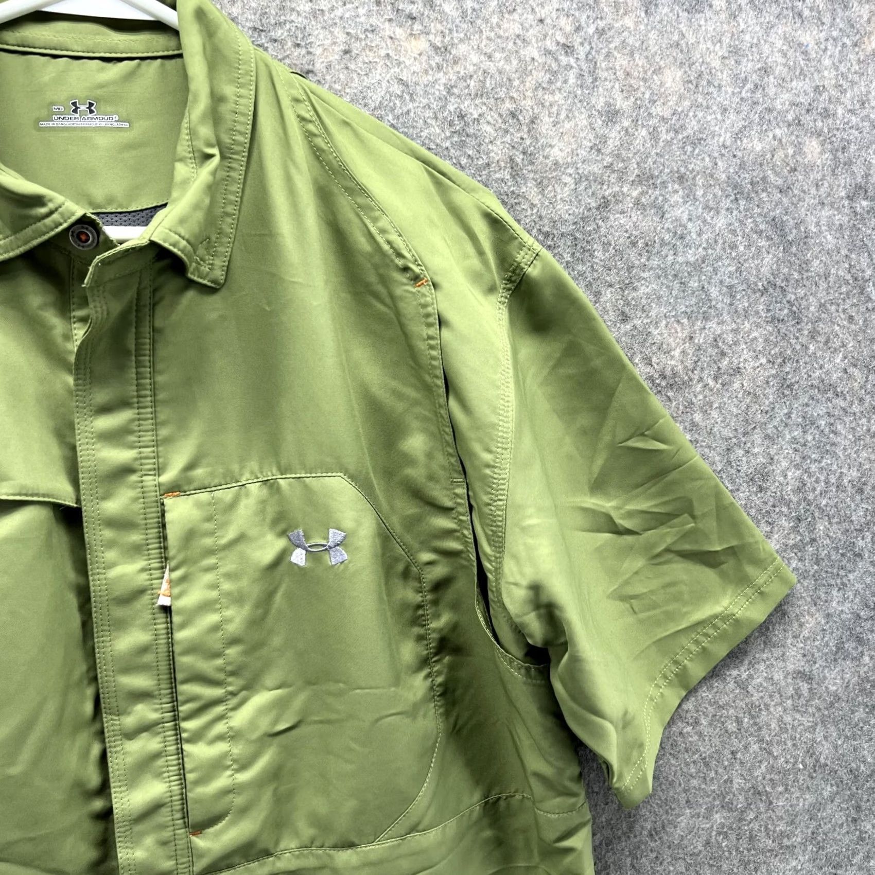 Under Armour Under Armour Shirt Men Medium Green Full Zip Polyester Casual UA Golf Shirt Size US M / EU 48-50 / 2 - 4 Thumbnail