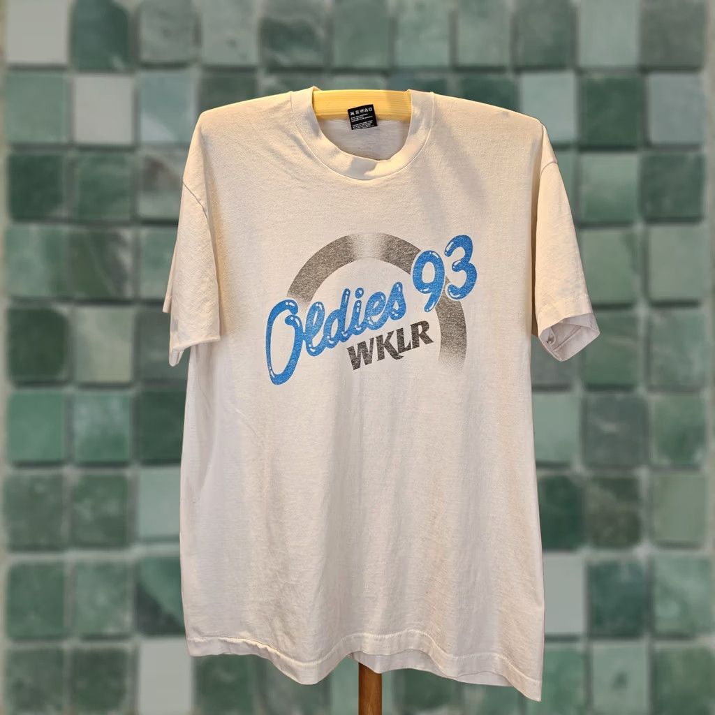 Vintage VINTAGE 90' OLDIES 93 WKLR RADIO PROGRAM SINGLE STITCH THIN T-SHIRT SZ XLARGE T-SHIRT Men White Cotton Size US XL / EU 56 / 4 - 1 Thumbnail