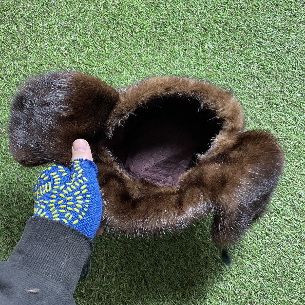 Vintage Vintage 90s Leather Fur Trapper Beanie Cold Weather Hat OS Size ONE SIZE - 4 Thumbnail