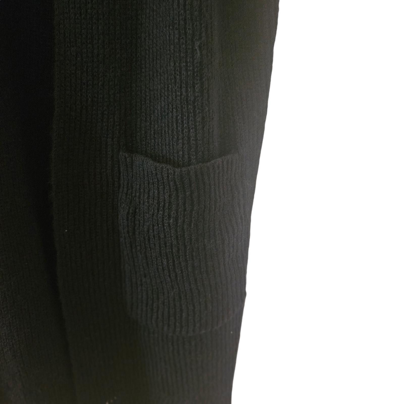 Designer Chic Black Knit Open Cardigan with Pockets SZ SM Size S / US 4 / IT 40 - 6 Thumbnail