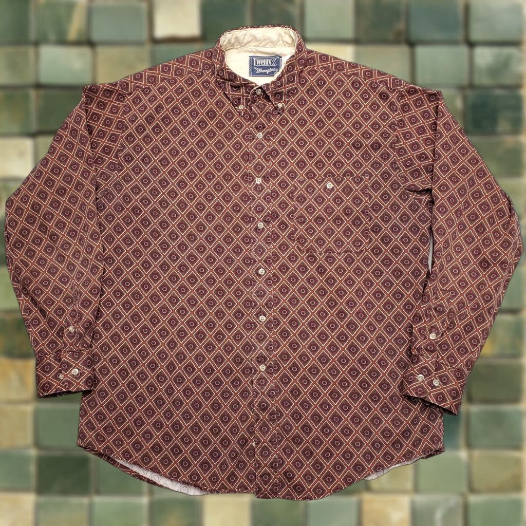 Wrangler Wrangler Shirt Men XXL Red Geometric Diamond Twenty X Long Sleeve Western Casual Size US XXL / EU 58 / 5 - 1 Thumbnail