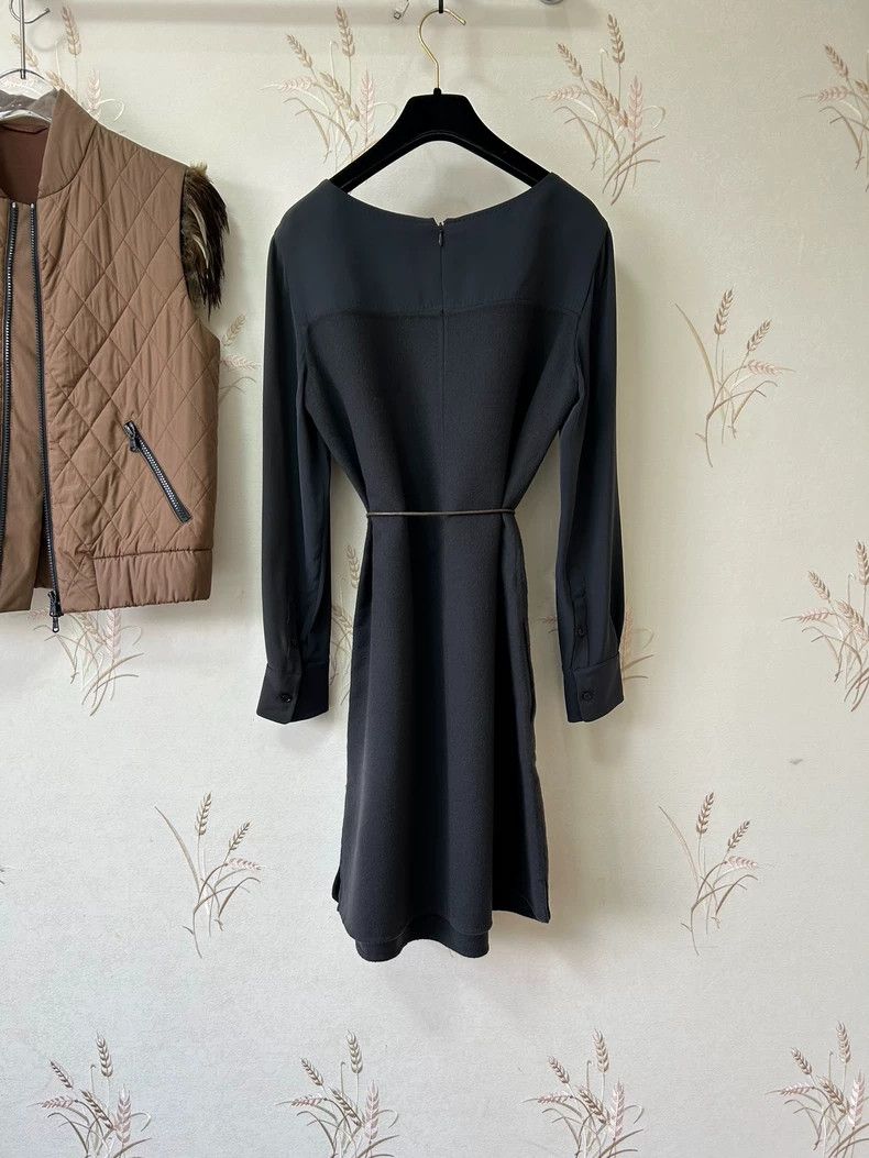 Loro Piana LORO PIANA High grade dark grey silk cashmere dress Size S / US 4 / IT 40 - 2 Thumbnail