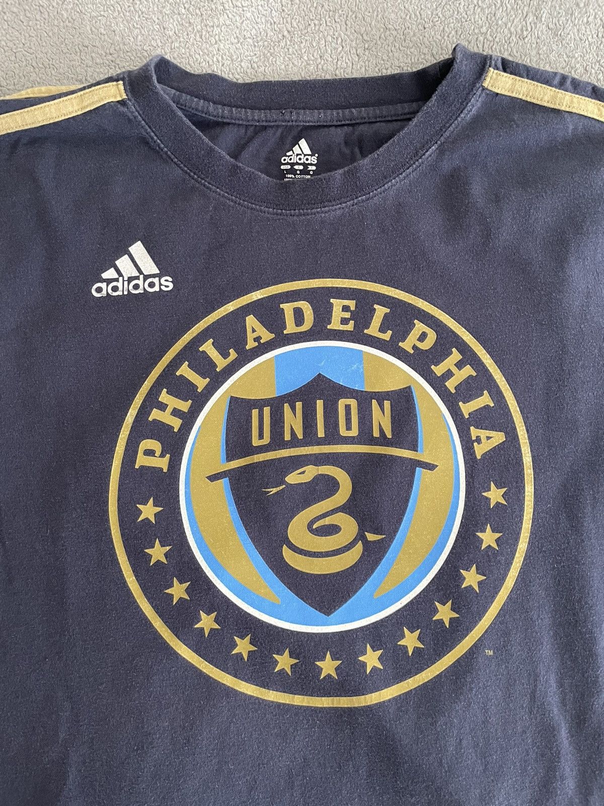 Adidas Adidas Philadelphia Union Three Stripe Long Sleeve T-Shirt Size US L / EU 52-54 / 3 - 3 Thumbnail