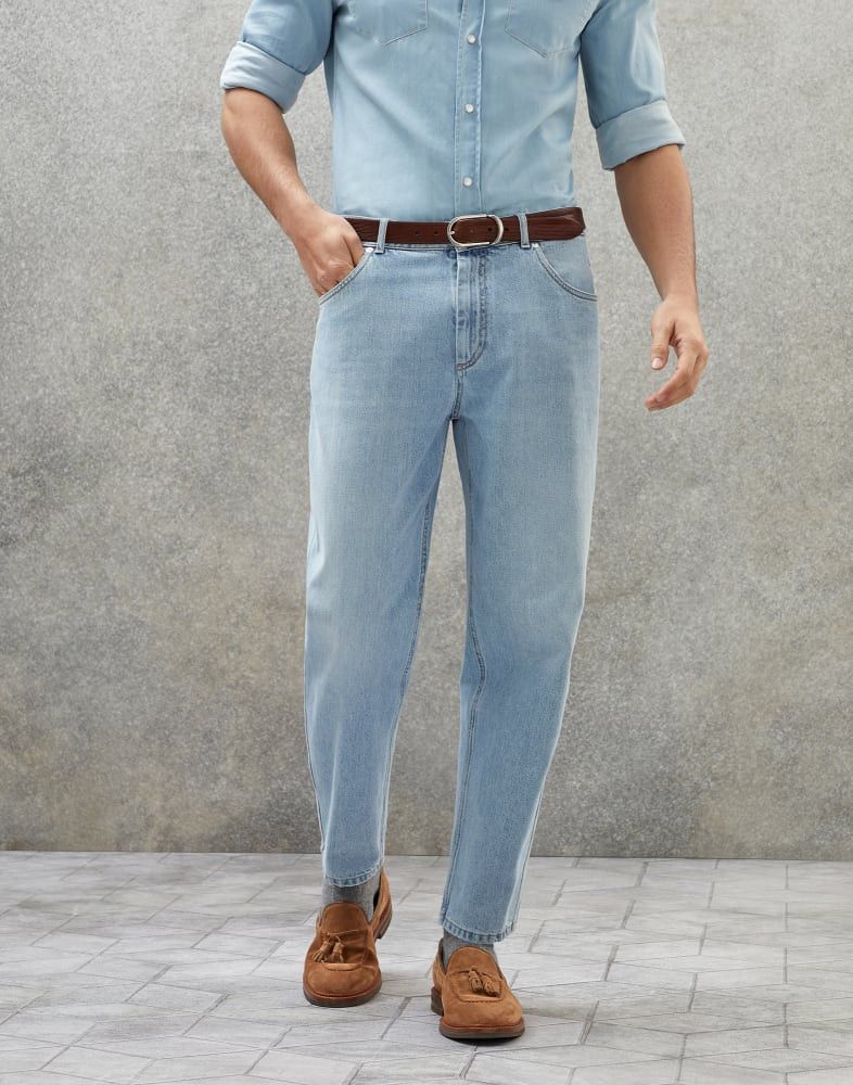 Brunello Cucinelli o1w1db10924 Denim Pants in Open Blue Size US 38 / EU 54 - 1 Preview