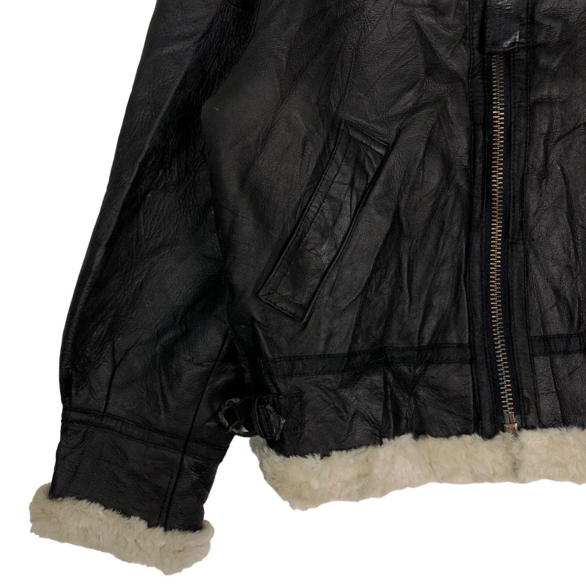 Japanese Brand 🔥Vtg Genuine Leather Jacket Suntory Coffee Boss Shearling Size US L / EU 52-54 / 3 - 5 Thumbnail