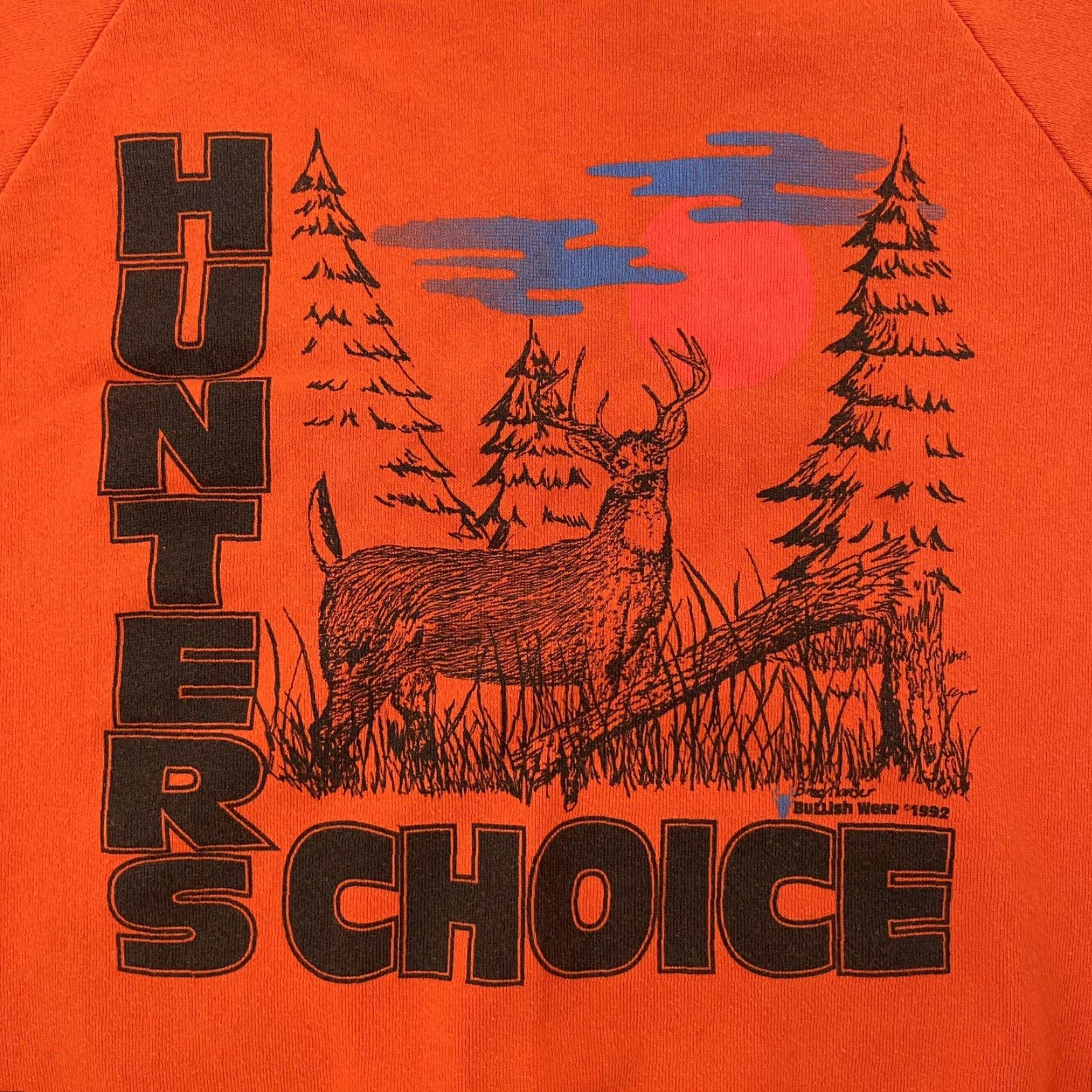 Jerzees VINTAGE Jerzees Hunters Choice Sweater Men's Crewneck Orange Buck Deer Nature Adult M 90s Graphic Print Mens Size US M / EU 48-50 / 2 - 3 Thumbnail
