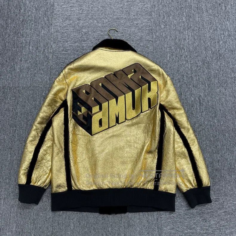 Fendi Fendi Gold Lamb Leather Double-Faced Jacket Size US M / EU 48-50 / 2 - 2 Thumbnail